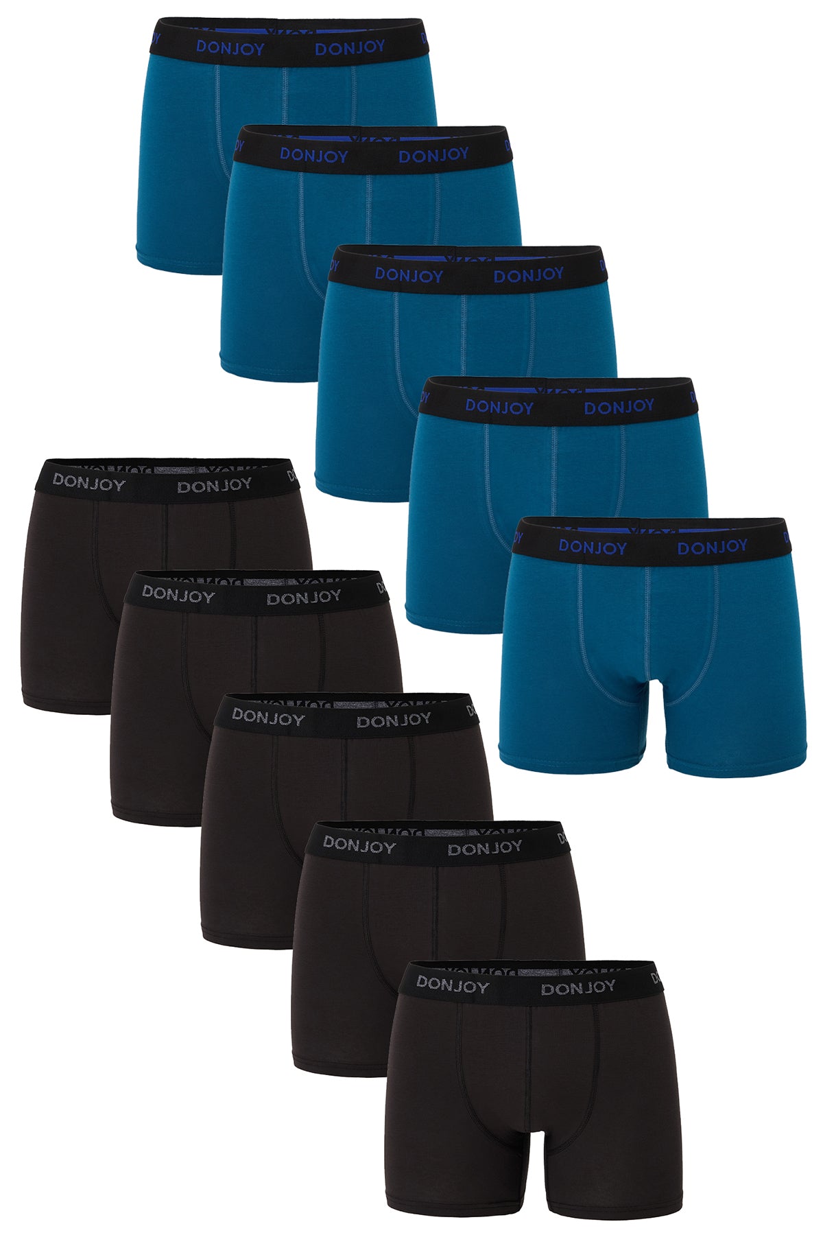 DJ103 Erkek 10'lu Pamuklu Likralı Penye Beli Lastikli Boxer