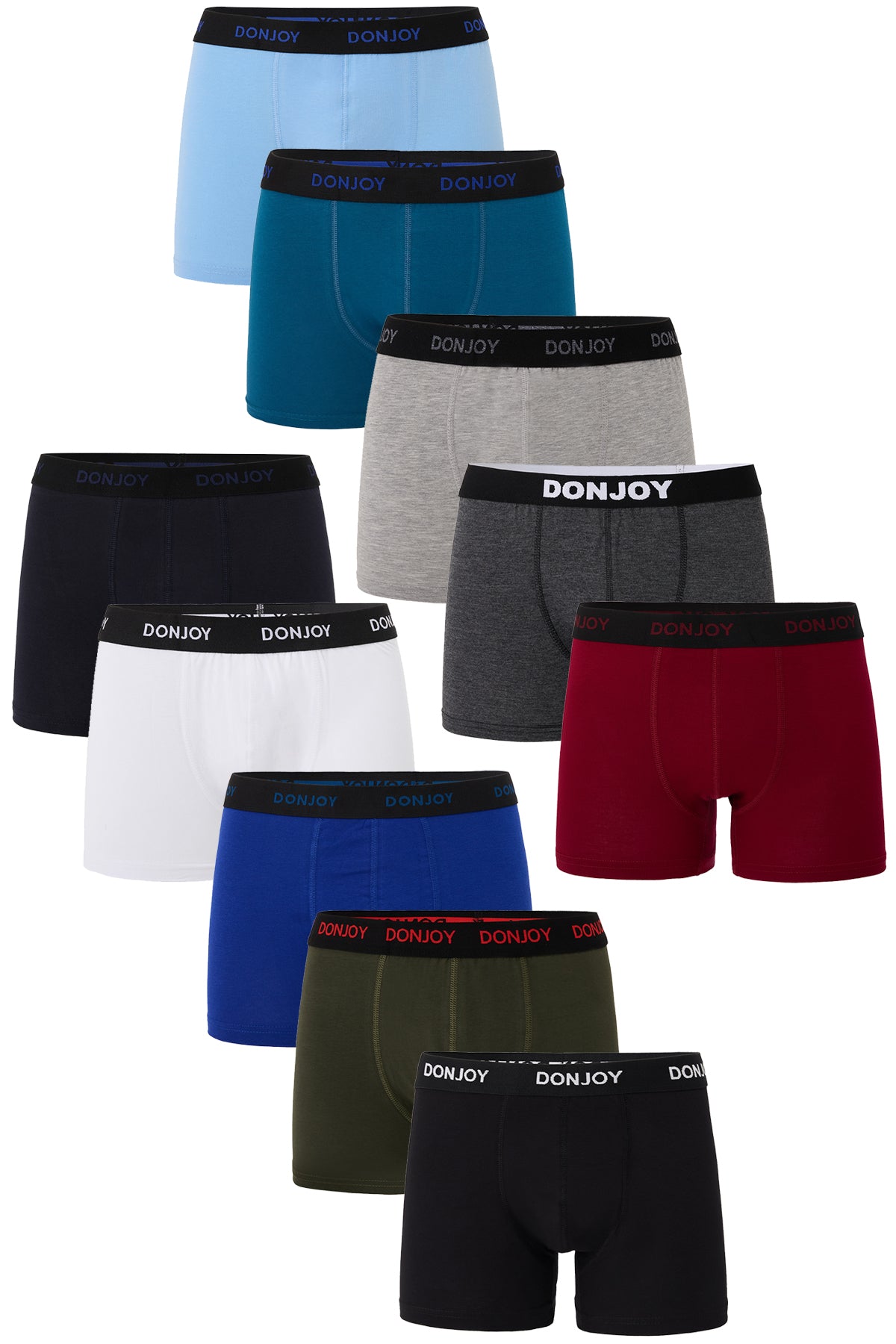 DJ103 Erkek 10'lu Pamuklu Likralı Penye Beli Lastikli Boxer