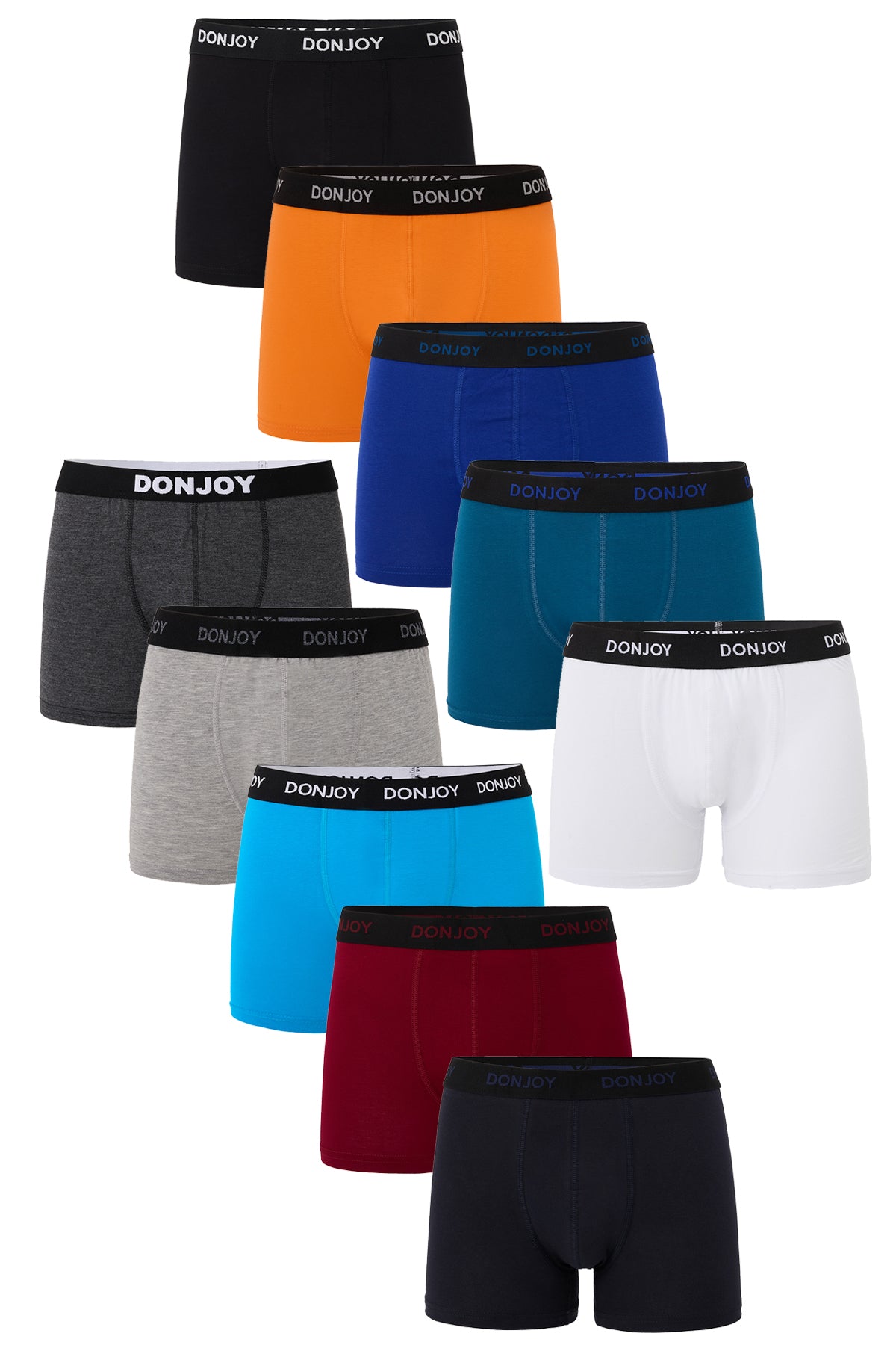 DJ103 Erkek 10'lu Pamuklu Likralı Penye Beli Lastikli Boxer