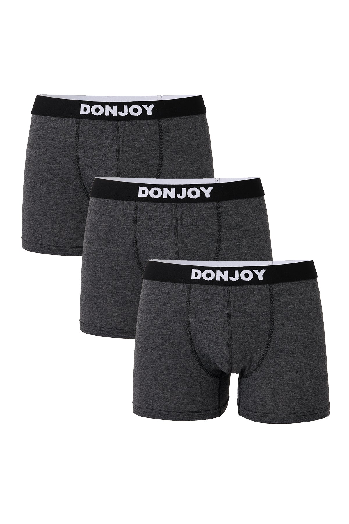 DJ103 Erkek 3'lü Pamuklu Likralı Penye Beli Lastikli Antrasit Boxer