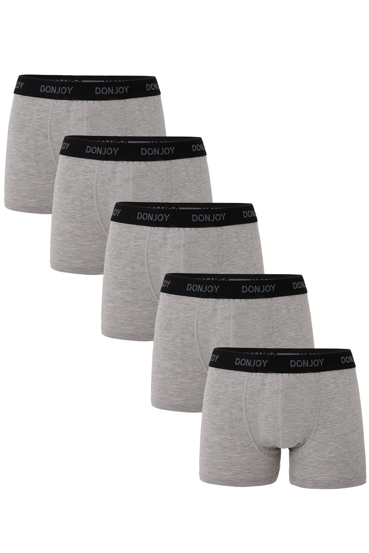 DJ103 Erkek 5'li Pamuklu Likralı Penye Beli Lastikli Gri Boxer