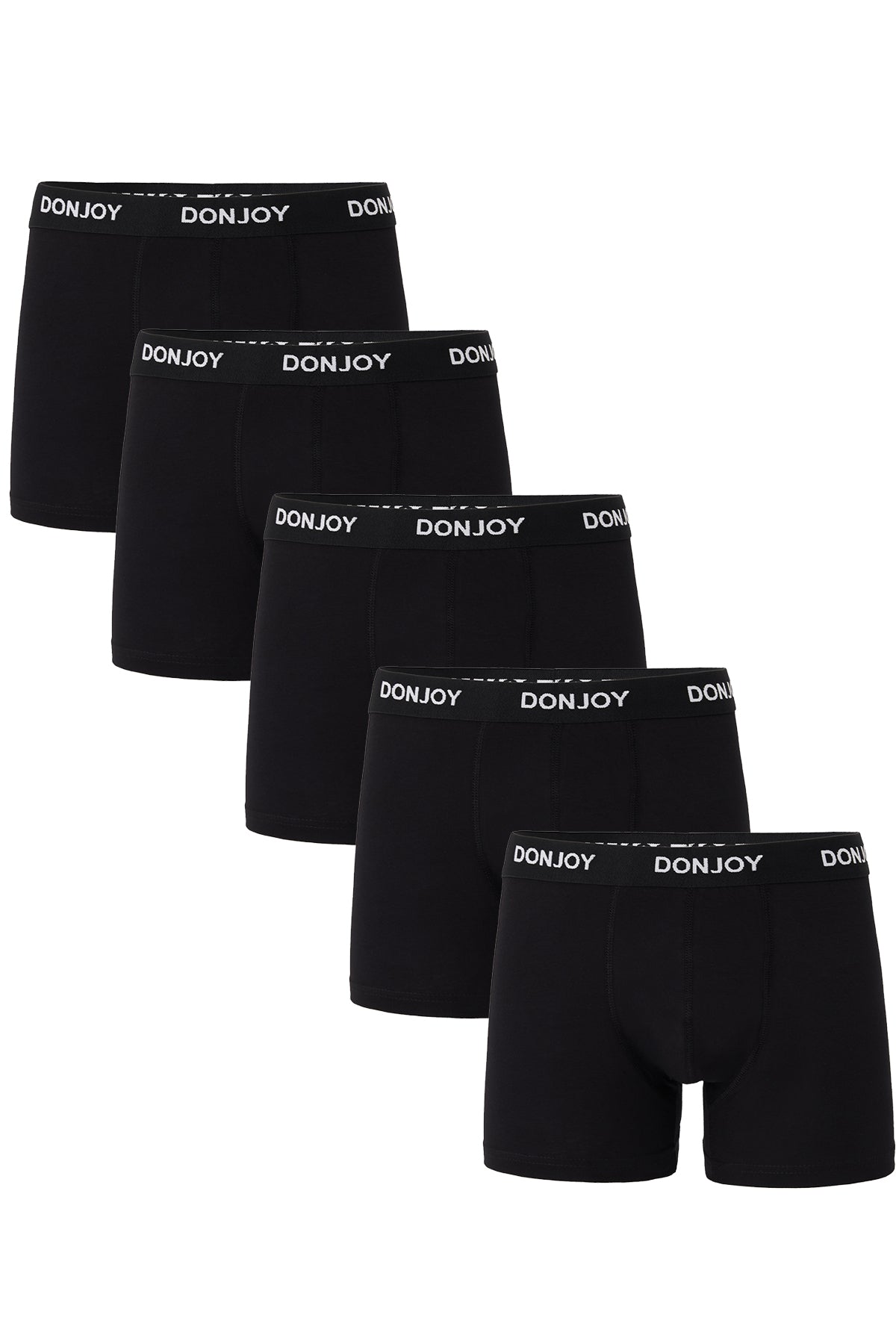 DJ103 Erkek 5'li Pamuklu Likralı Penye Beli Lastikli Siyah Boxer