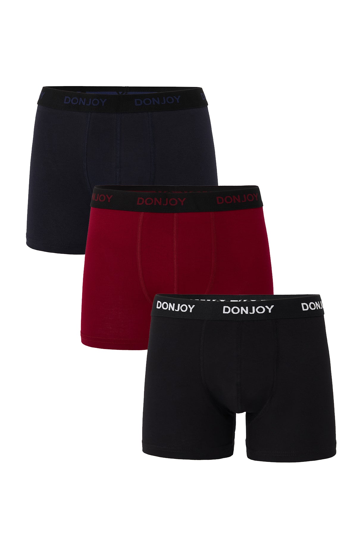 DJ103 Erkek 3'lü Pamuklu Likralı Penye Beli Lastikli Boxer