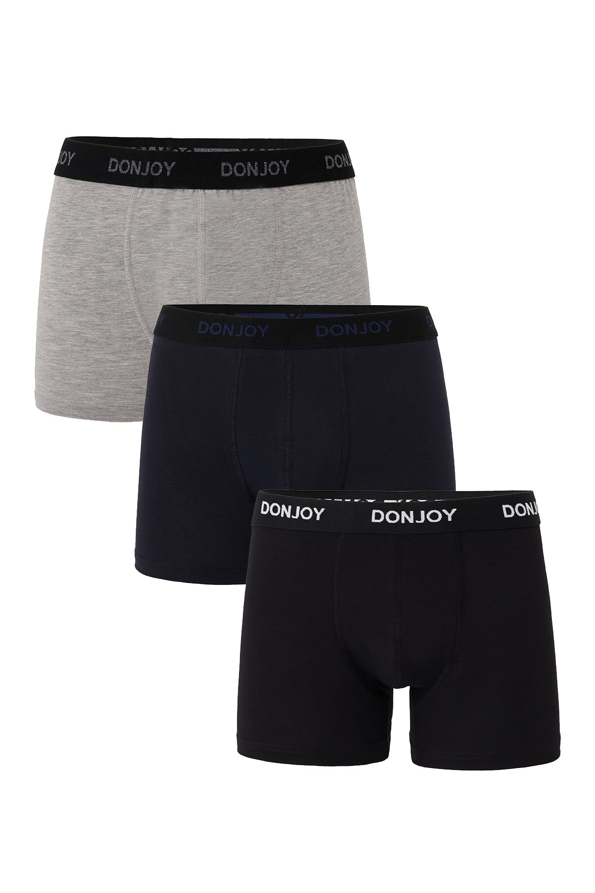 DJ103 Erkek 3'lü Pamuklu Likralı Penye Beli Lastikli Boxer
