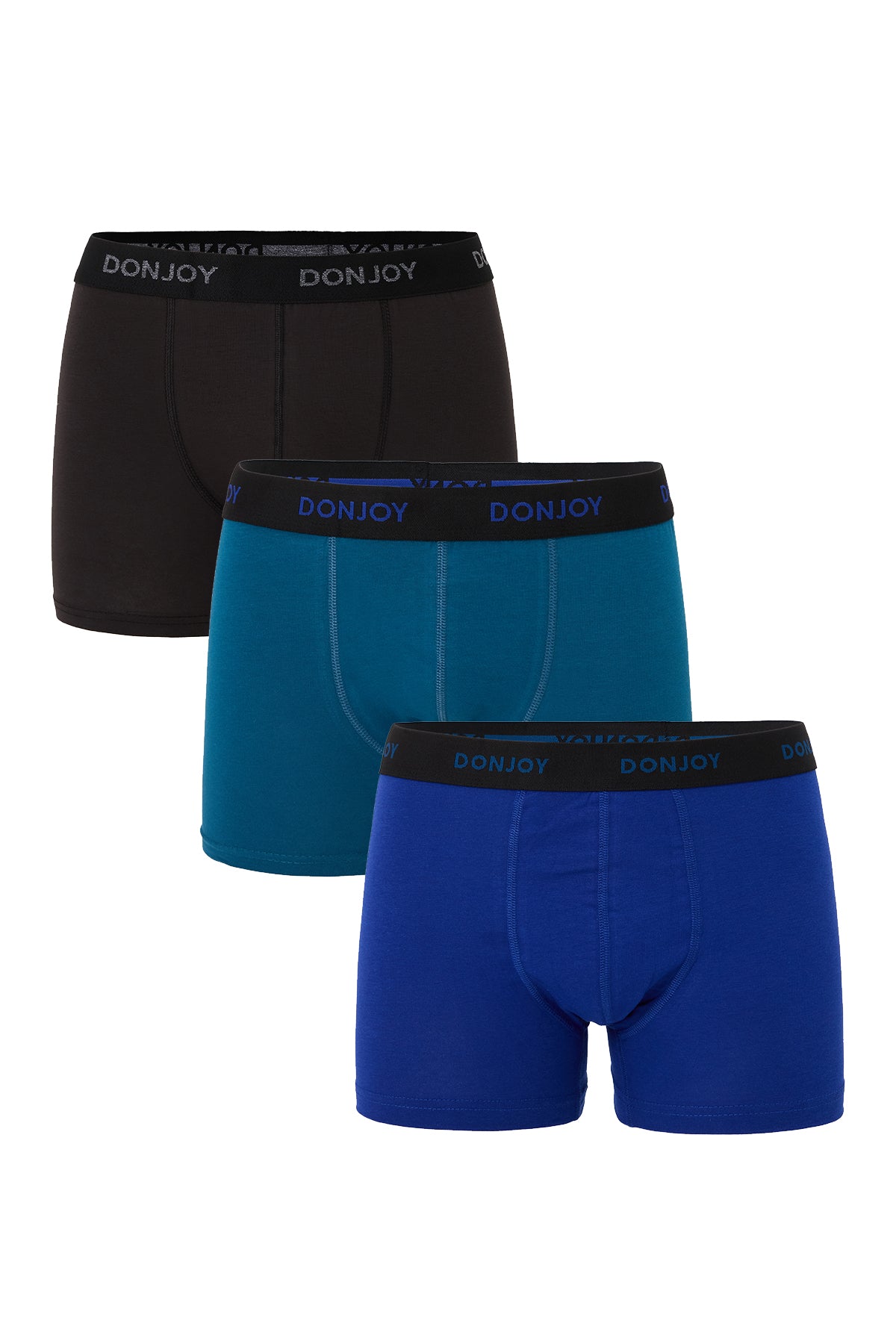 DJ103 Erkek 3'lü Pamuklu Likralı Penye Beli Lastikli Boxer