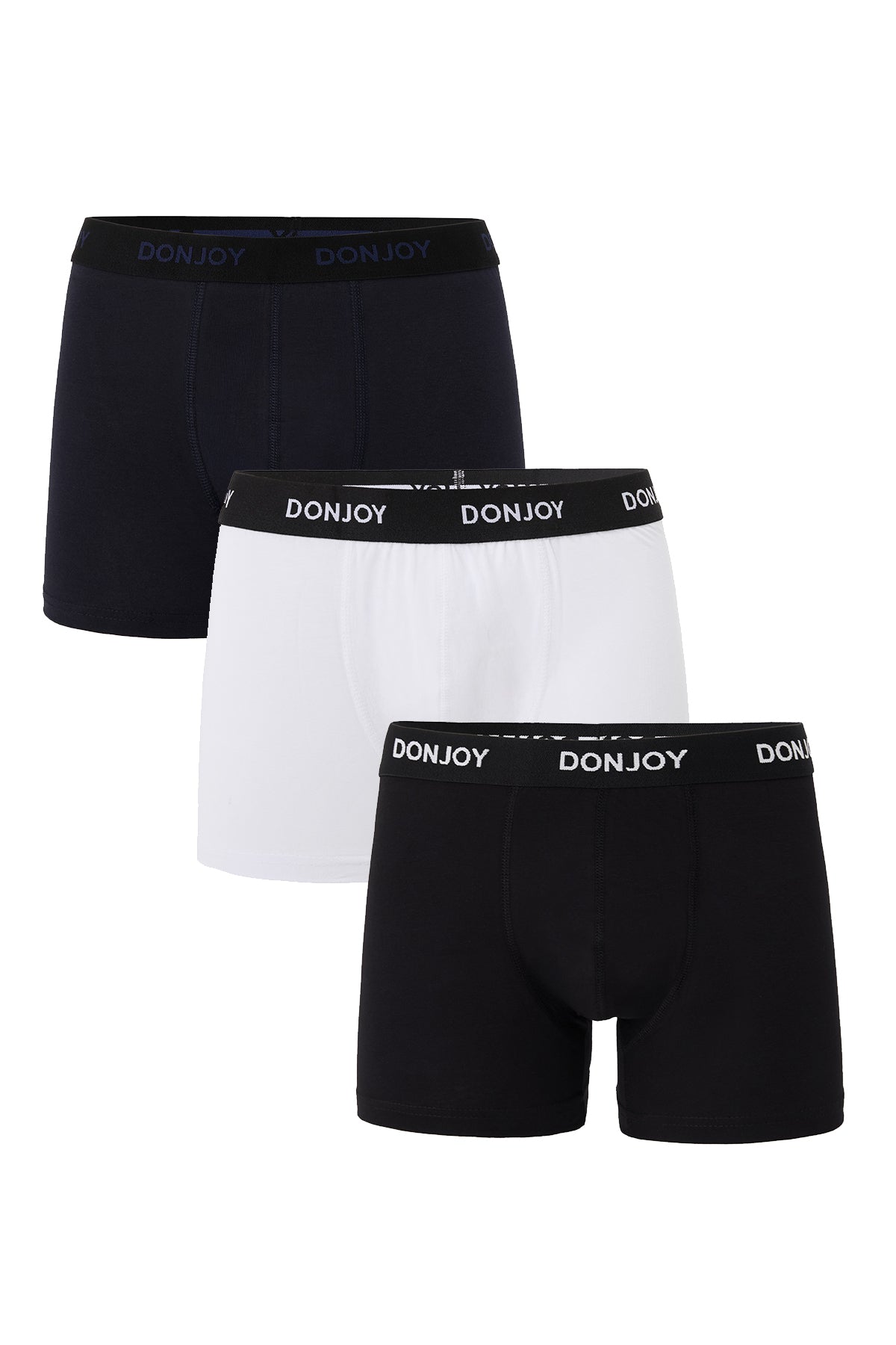 DJ103 Erkek 3'lü Pamuklu Likralı Penye Beli Lastikli Boxer