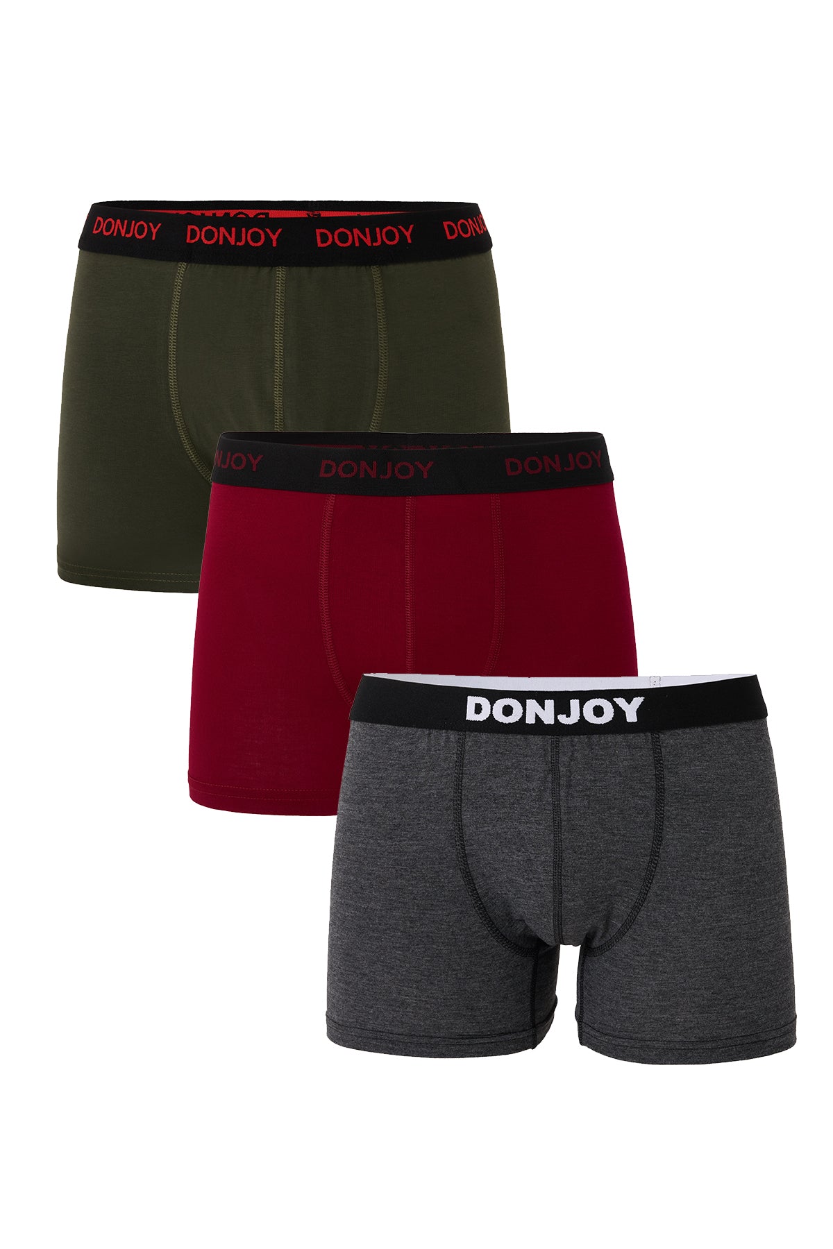 DJ103 Erkek 3'lü Pamuklu Likralı Penye Beli Lastikli Boxer