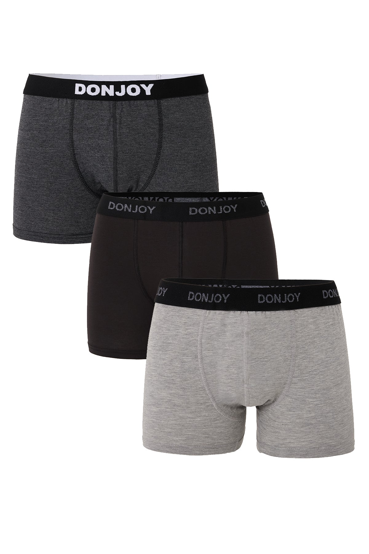DJ103 Erkek 3'lü Pamuklu Likralı Penye Beli Lastikli Boxer