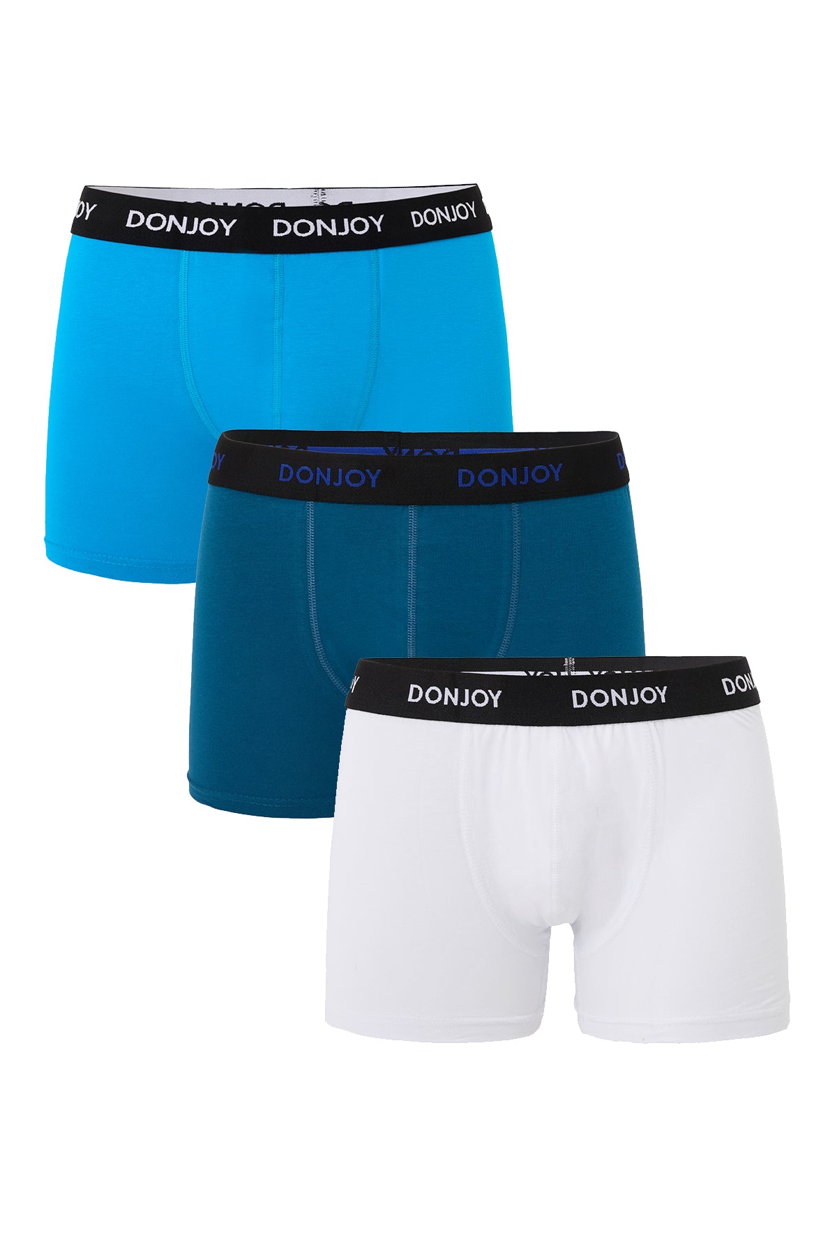DJ103 Erkek 3'lü Pamuklu Likralı Penye Beli Lastikli Boxer