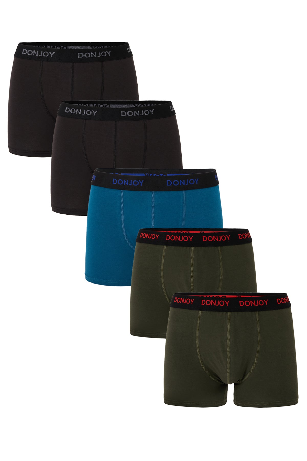 DJ103 Erkek 5'li Pamuklu Likralı Penye Beli Lastikli Boxer