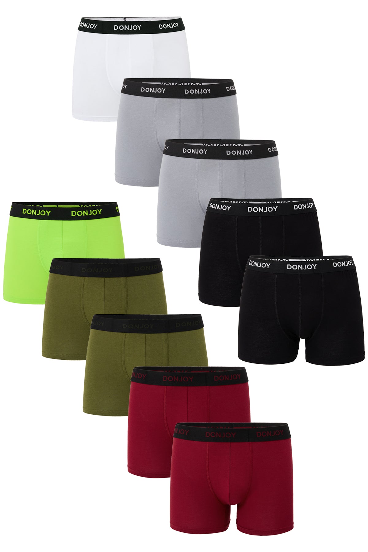 DJ105 Erkek 10'lu Pamuklu Penye Modal Beli Lastikli Boxer