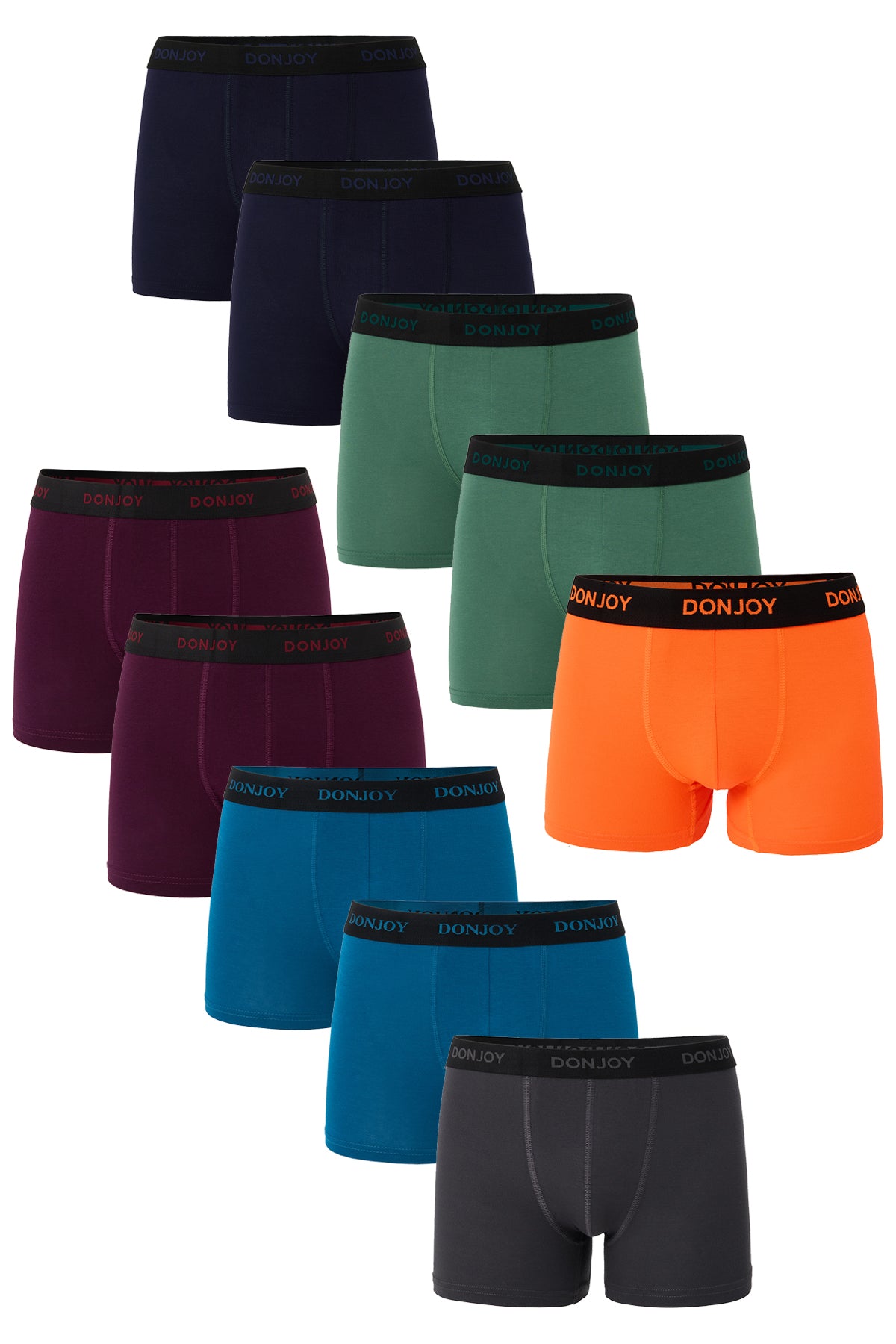 DJ105 Erkek 10'lu Pamuklu Penye Modal Beli Lastikli Boxer