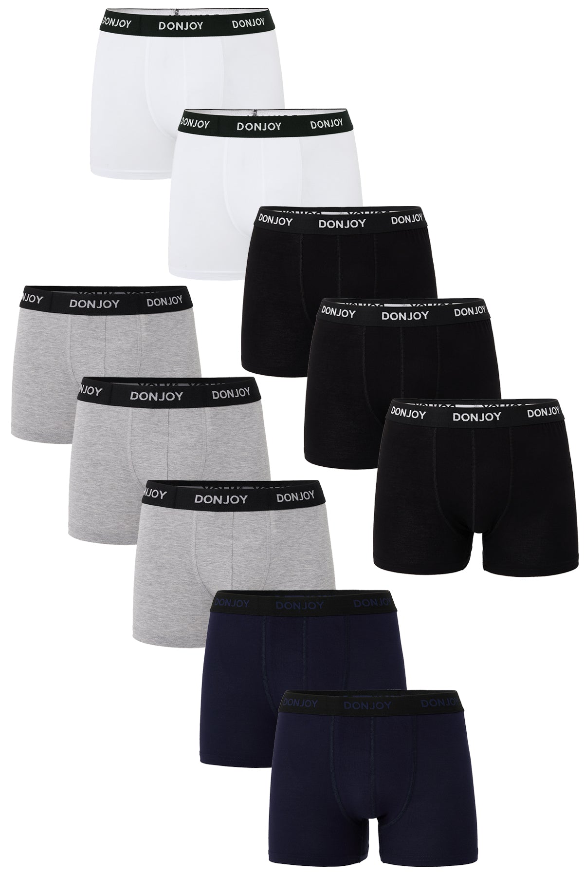 DJ105 Erkek 10'lu Pamuklu Penye Modal Beli Lastikli Boxer