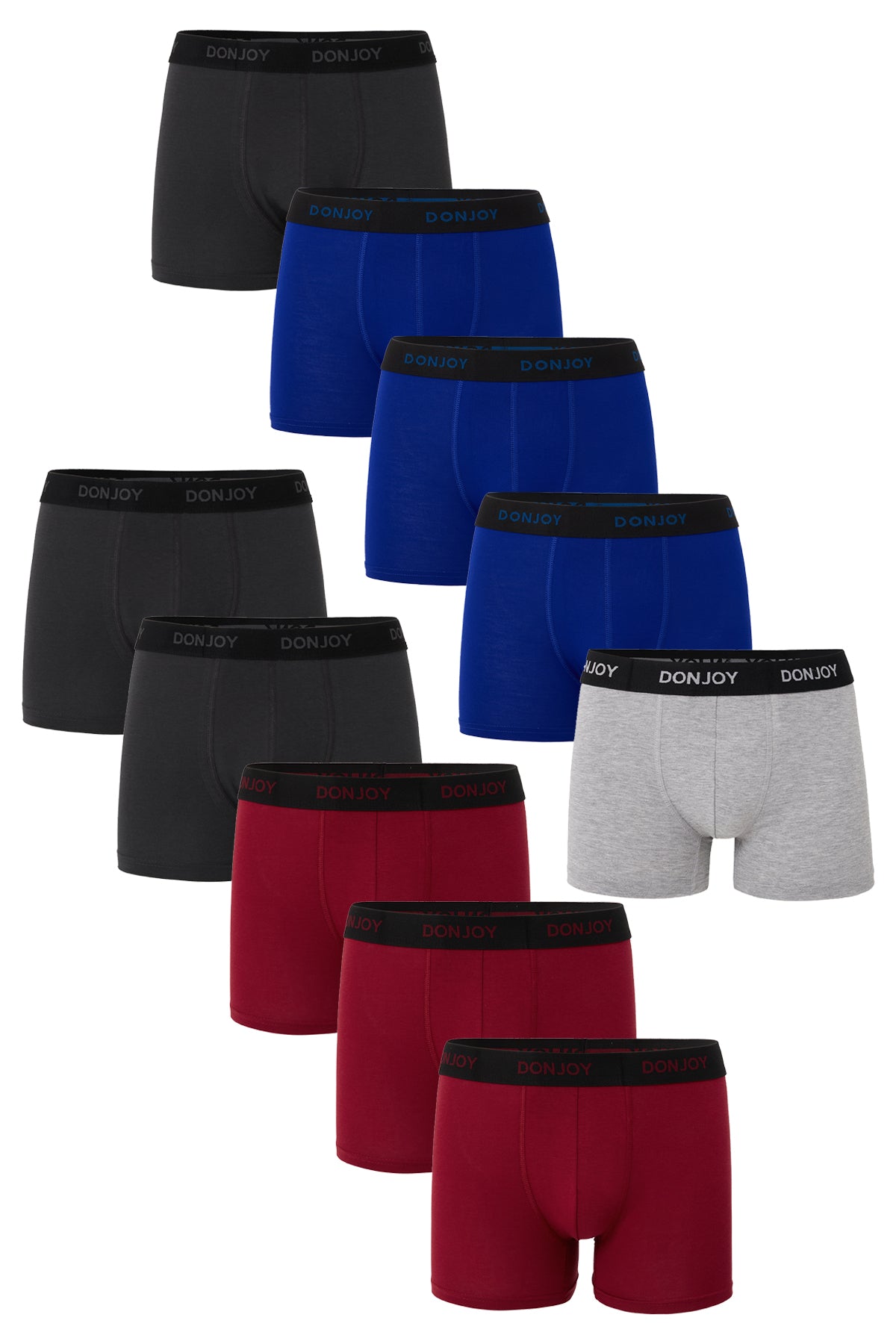 DJ105 Erkek 10'lu Pamuklu Penye Modal Beli Lastikli Boxer
