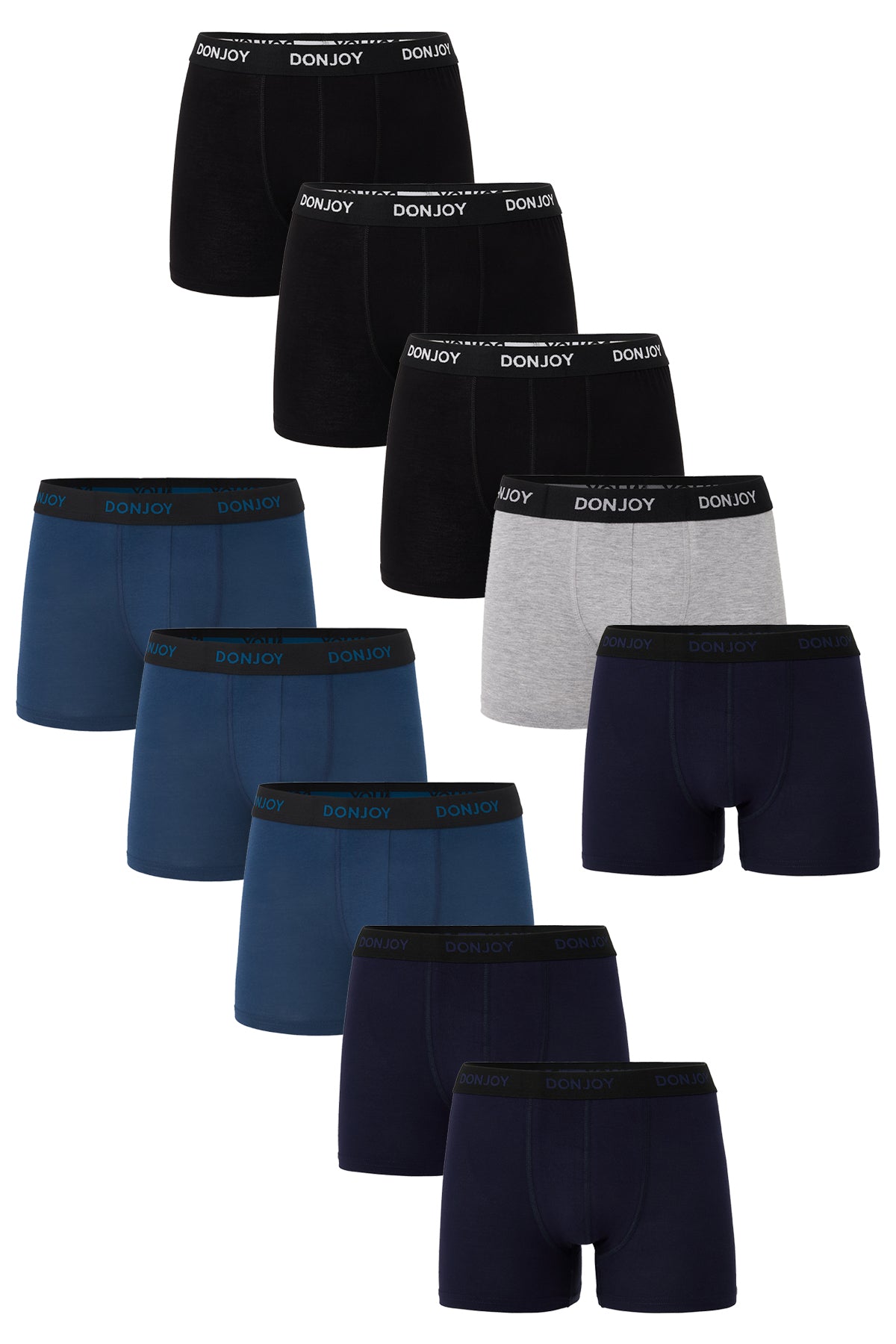 DJ105 Erkek 10'lu Pamuklu Penye Modal Beli Lastikli Boxer
