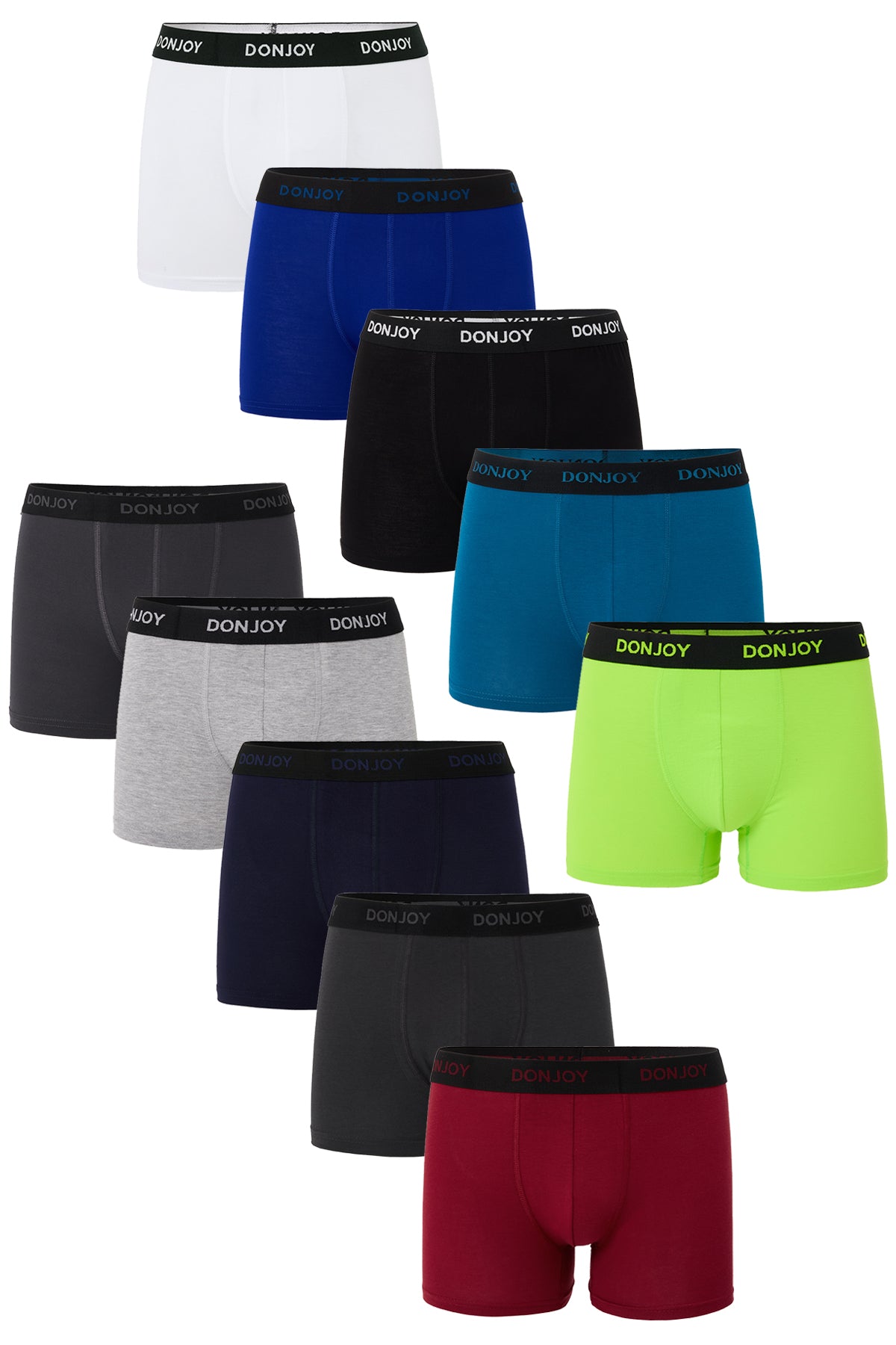 DJ105 Erkek 10'lu Pamuklu Penye Modal Beli Lastikli Boxer