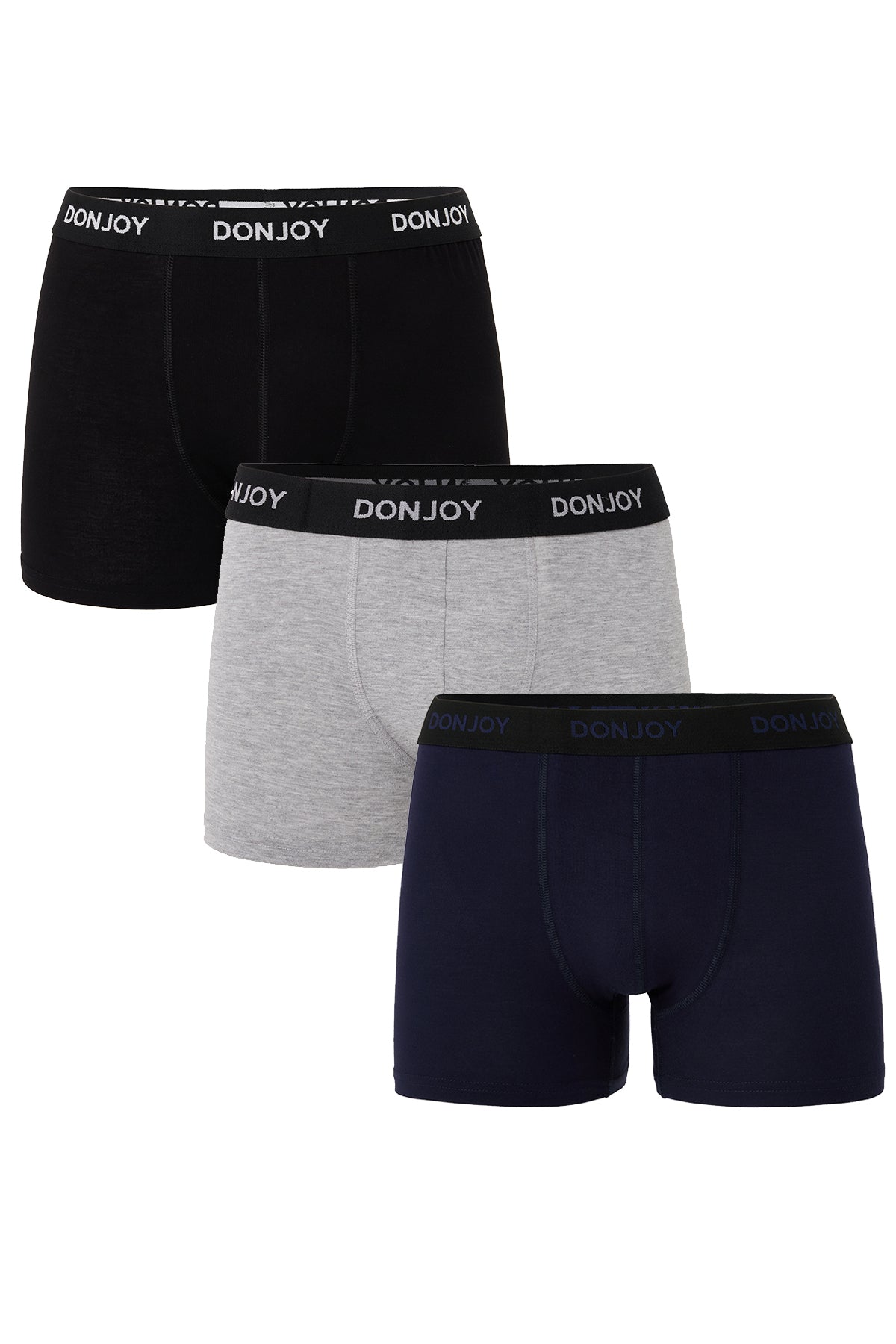 DJ105 Erkek 3'lü Pamuklu Penye Modal Beli Lastikli Boxer