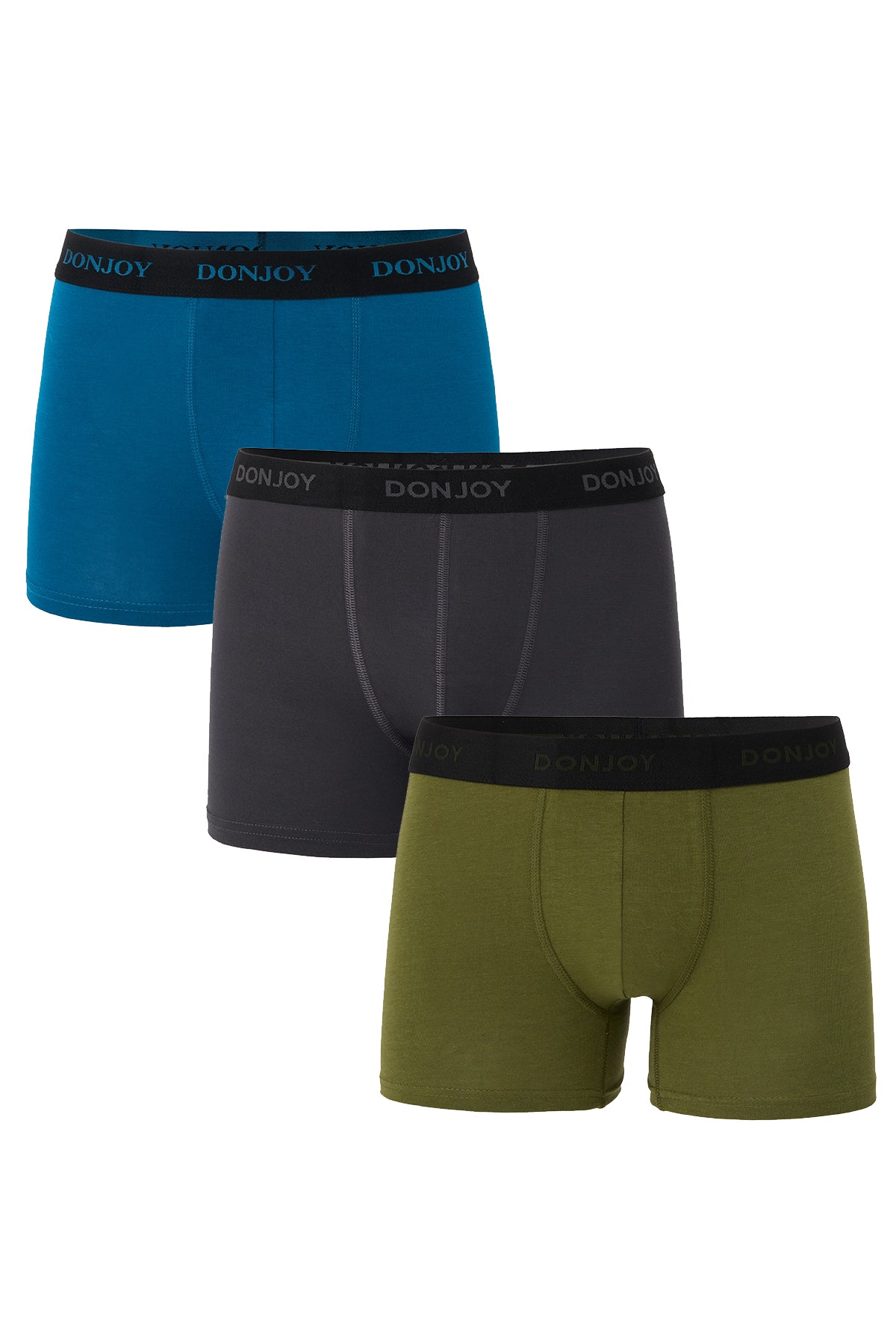 DJ105 Erkek 3'lü Pamuklu Penye Modal Beli Lastikli Boxer