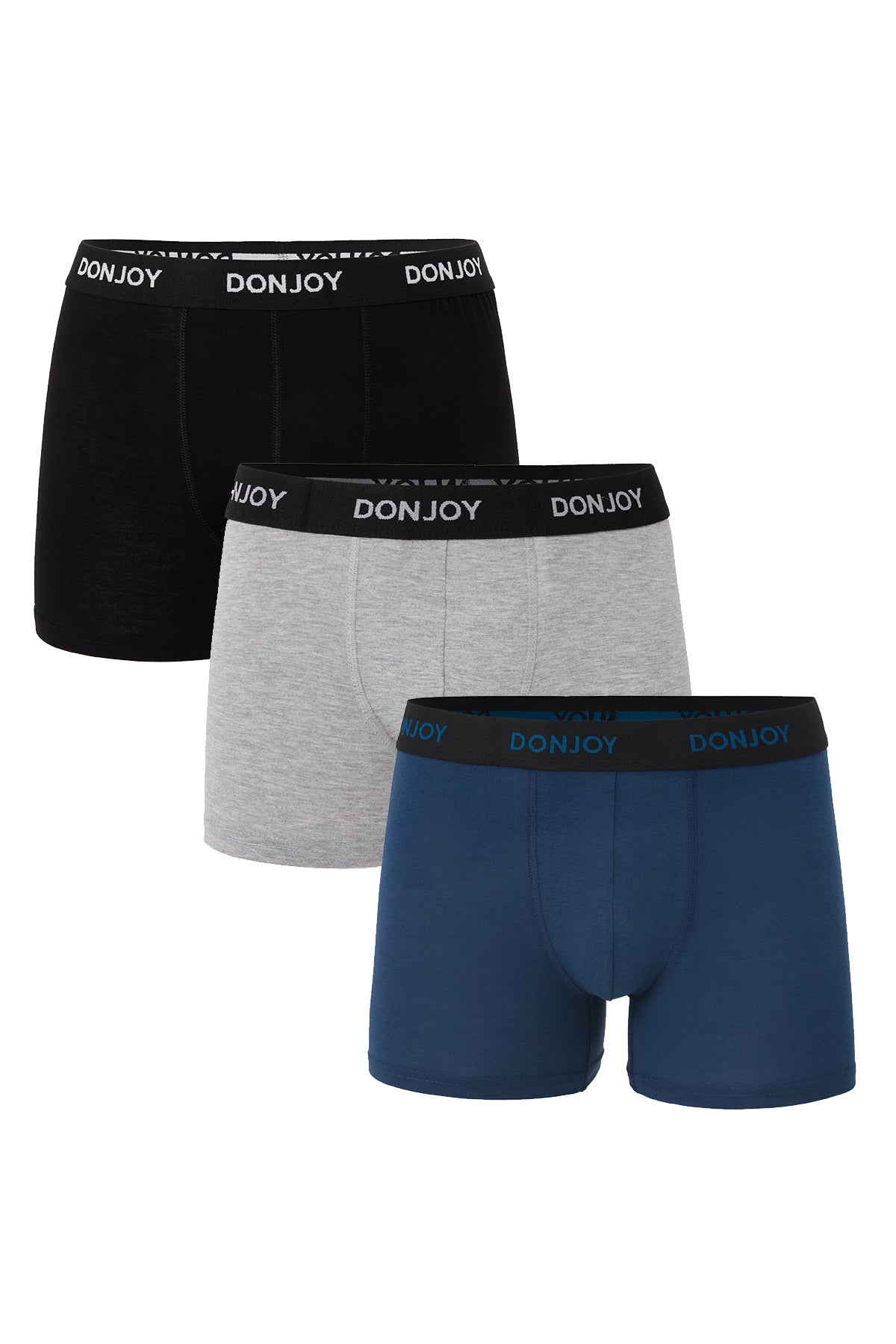 DJ105 Erkek 3'lü Pamuklu Penye Modal Beli Lastikli Boxer