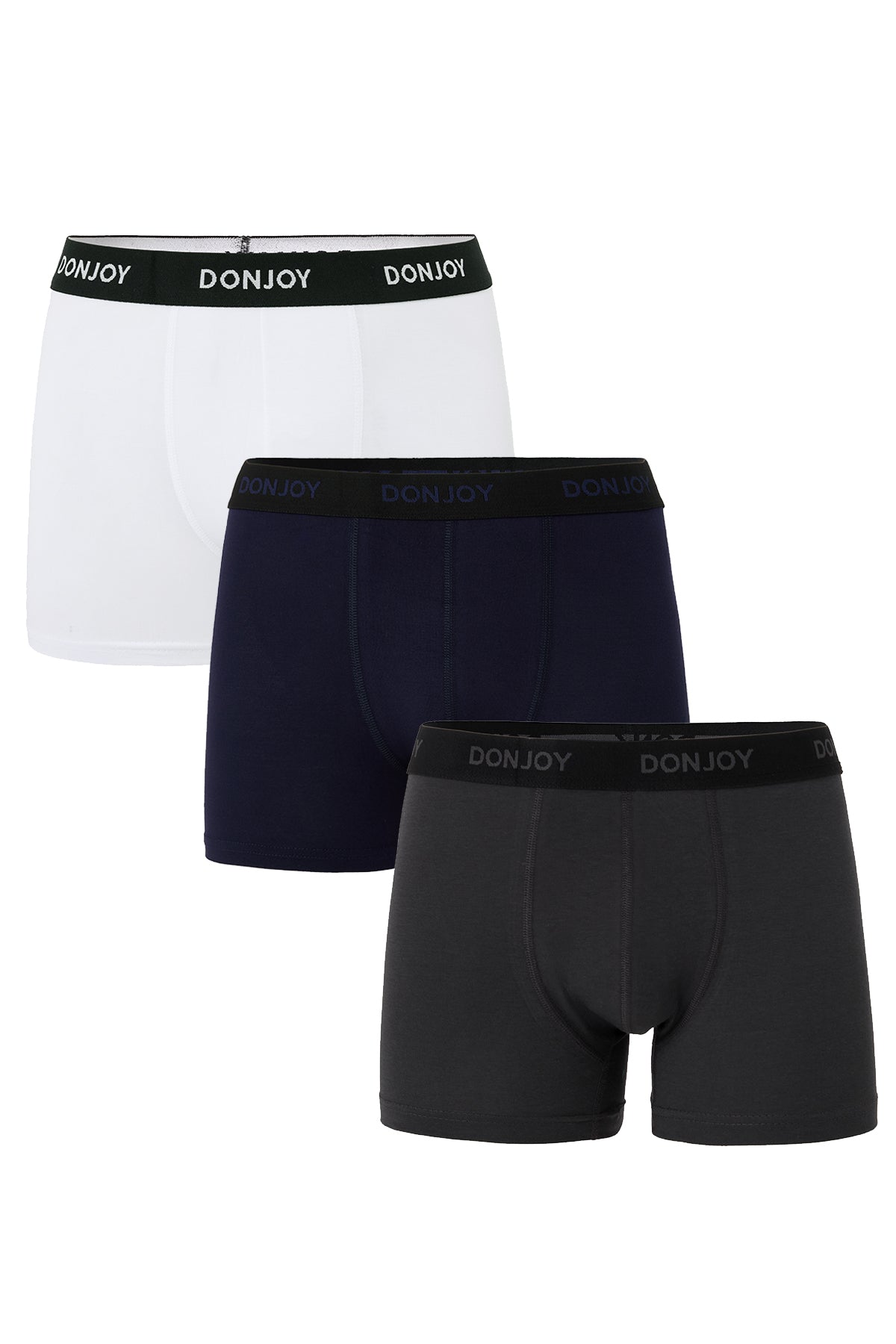 DJ105 Erkek 3'lü Pamuklu Penye Modal Beli Lastikli Boxer