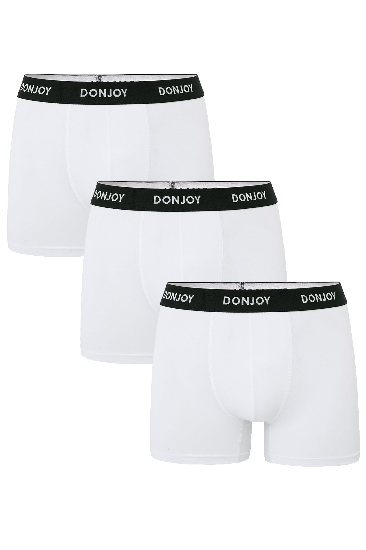 DJ105 Erkek 3'lü Pamuklu Penye Modal Beli Lastikli Beyaz Boxer