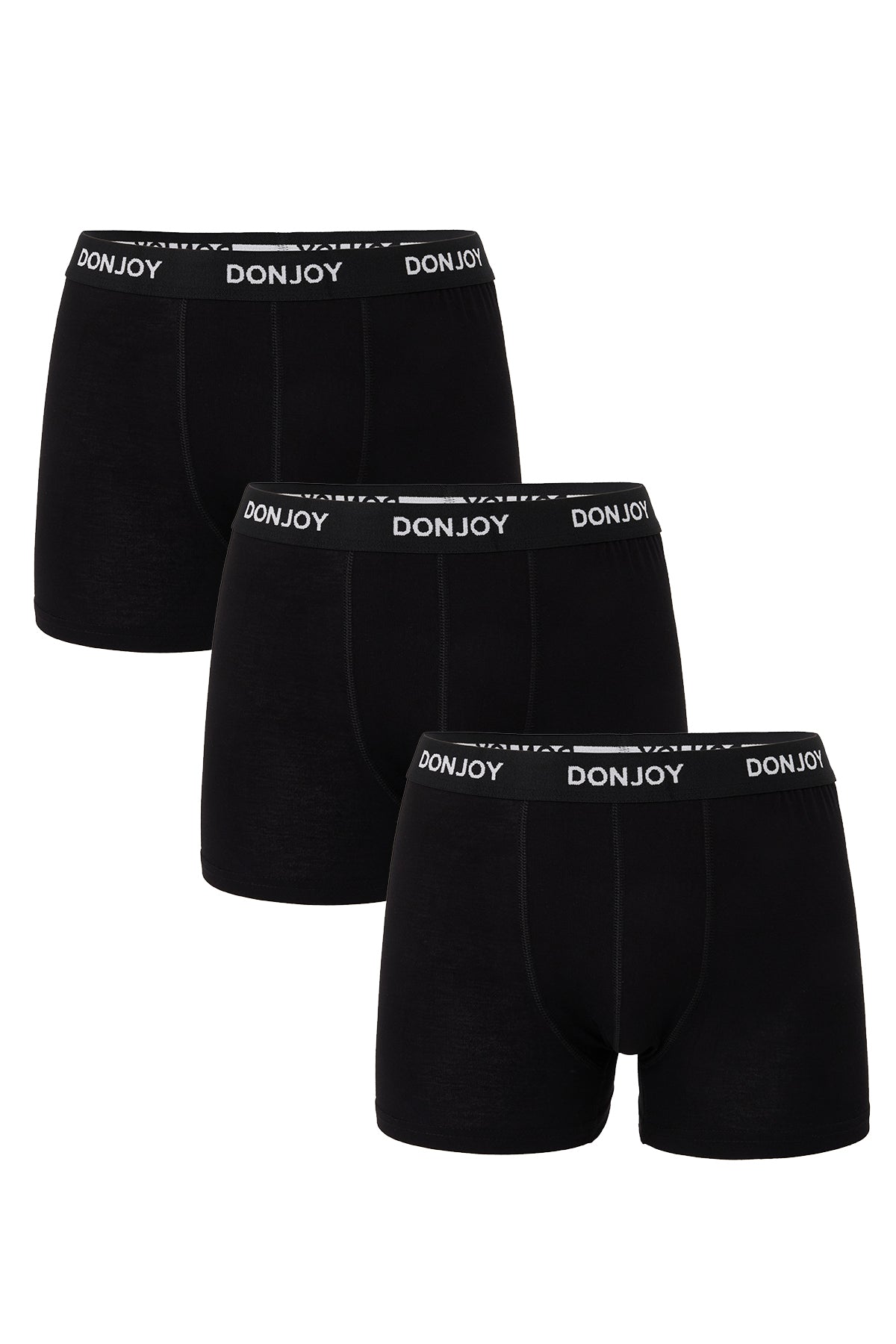DJ105 Erkek 3'lü Pamuklu Penye Modal Beli Lastikli Siyah Boxer
