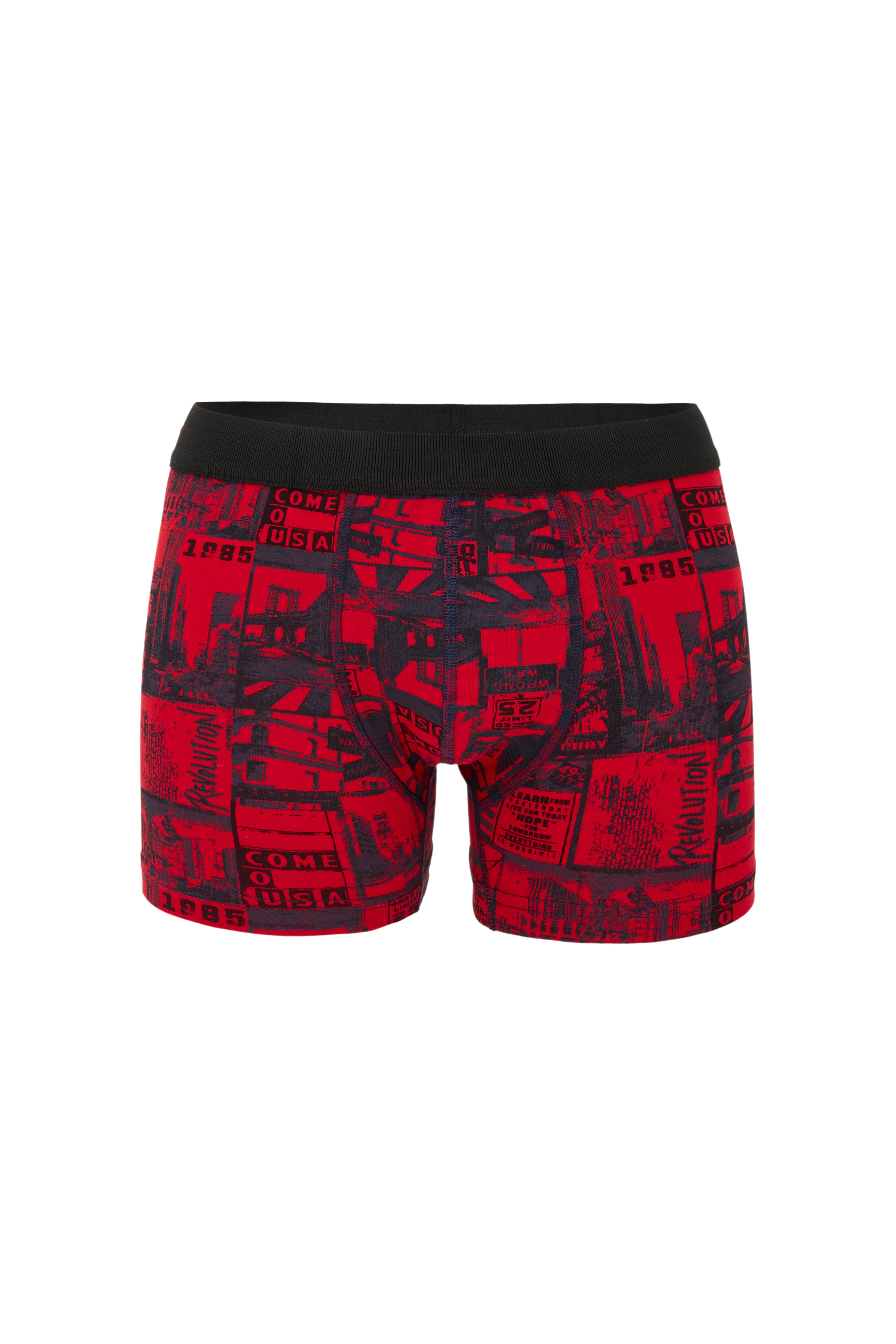 DJ109 Erkek 3'lü Dijital Baskılı Desenli Pamuklu Penye Boxer