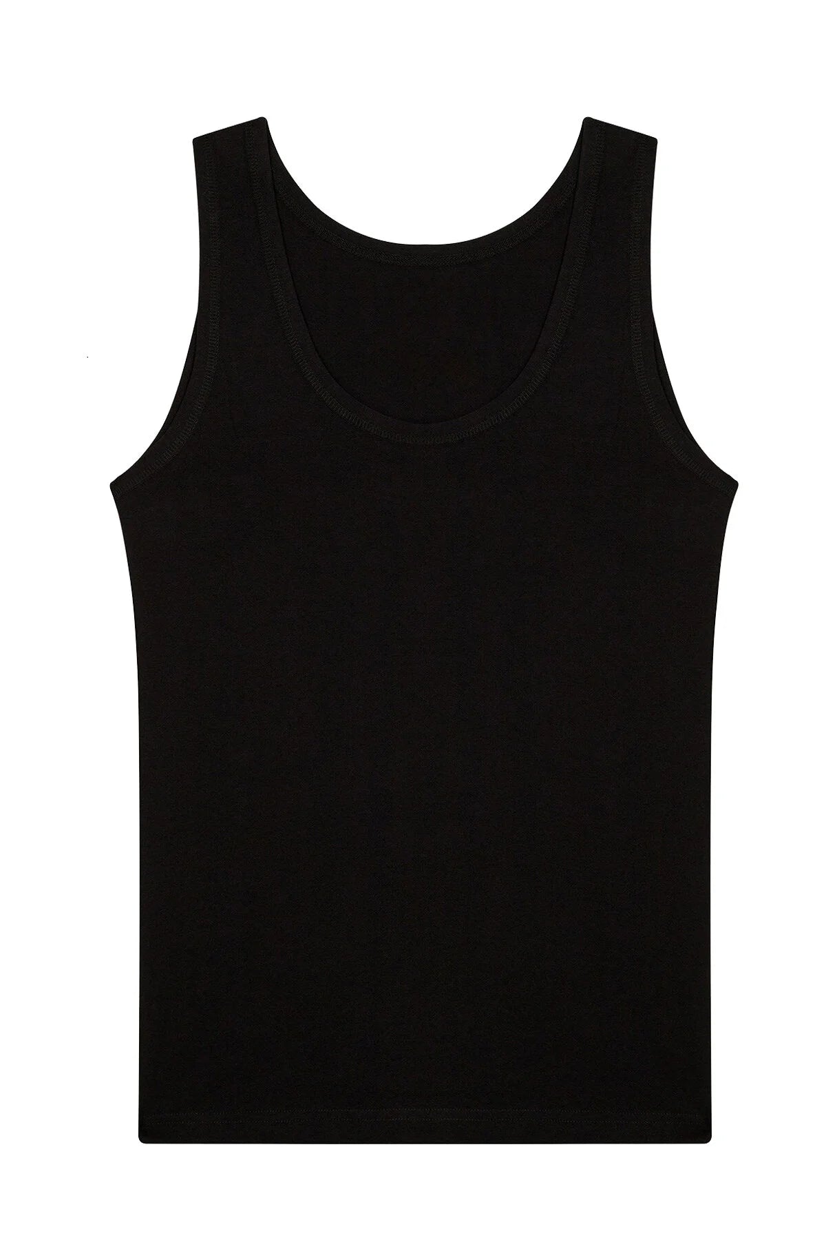 Erkek Siyah 3'lü Pamuklu Penye Atlet