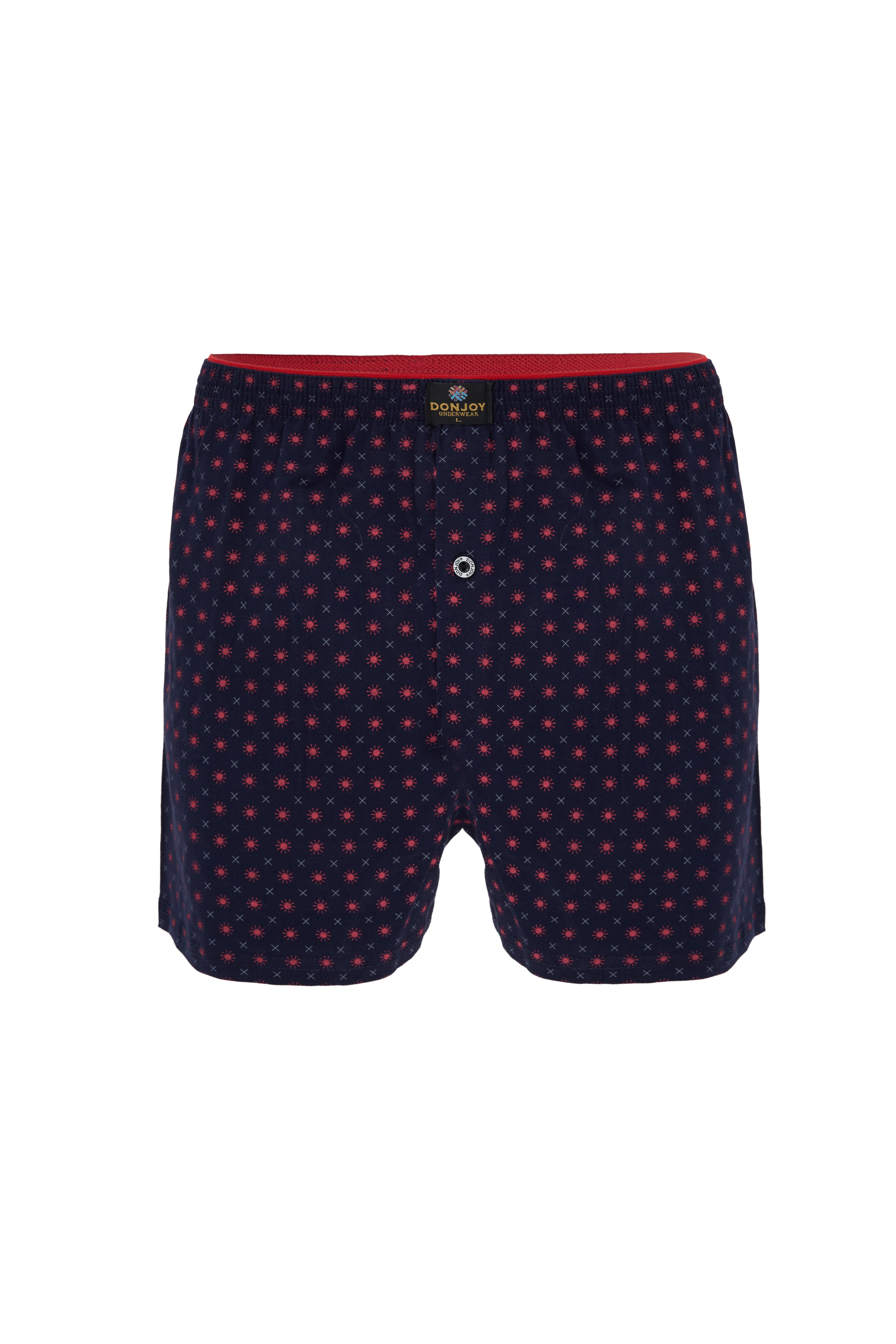 DJ101 Erkek 5'lİ Desenli Pamuklu Penye Paçalı Düğmeli Beli Lastikli Boxer