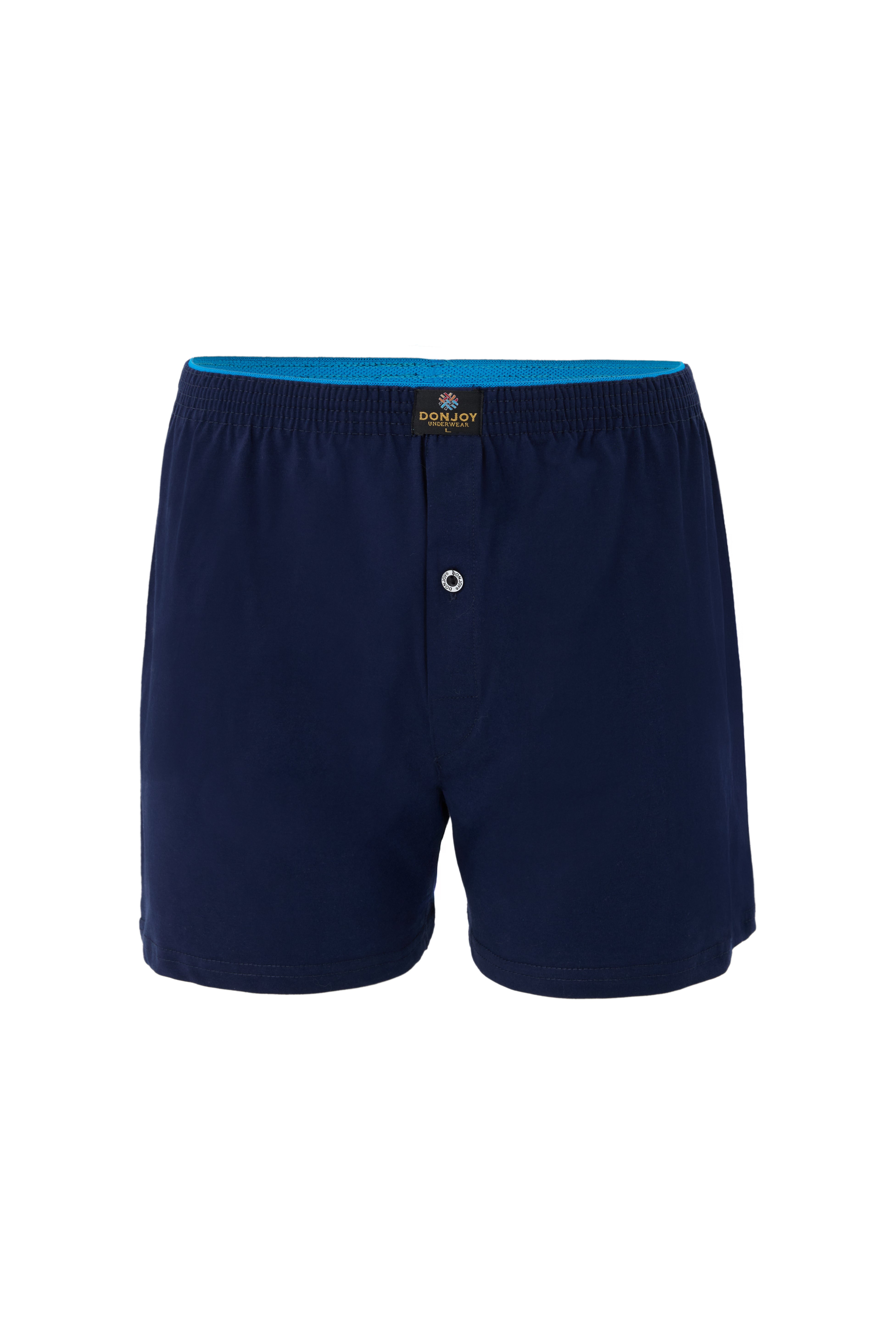 DJ102 Erkek 10'lu Pamuklu Penye Beli Lastikli Düğmeli Boxer