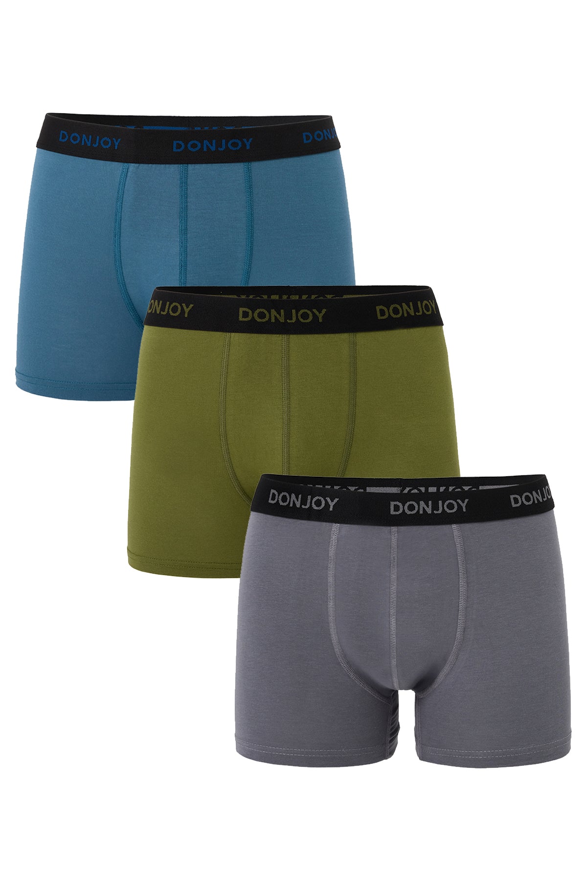 Erkek 3'lü Bambu Beli Lastikli Boxer