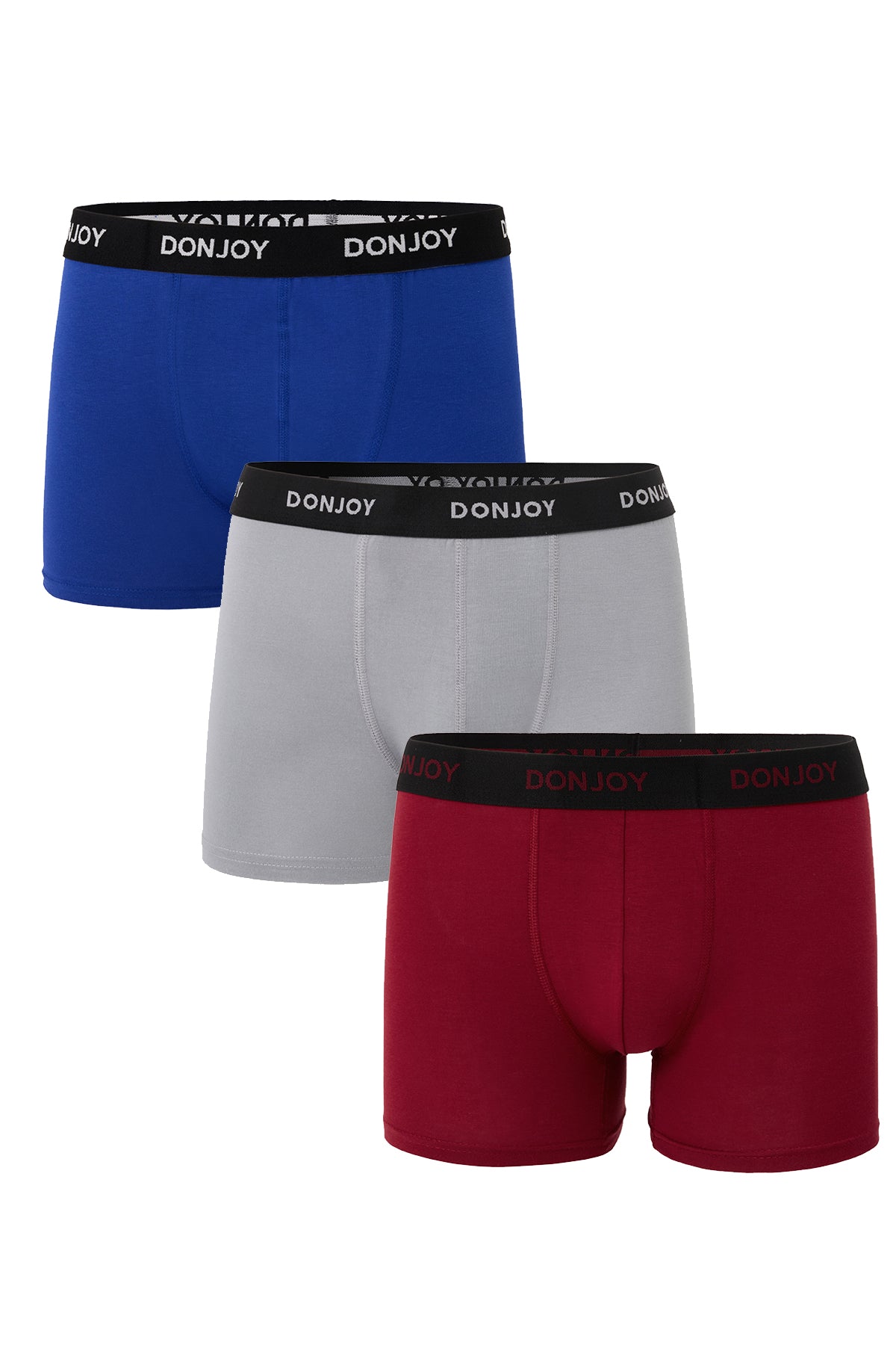 Erkek 3'lü Bambu Beli Lastikli Boxer