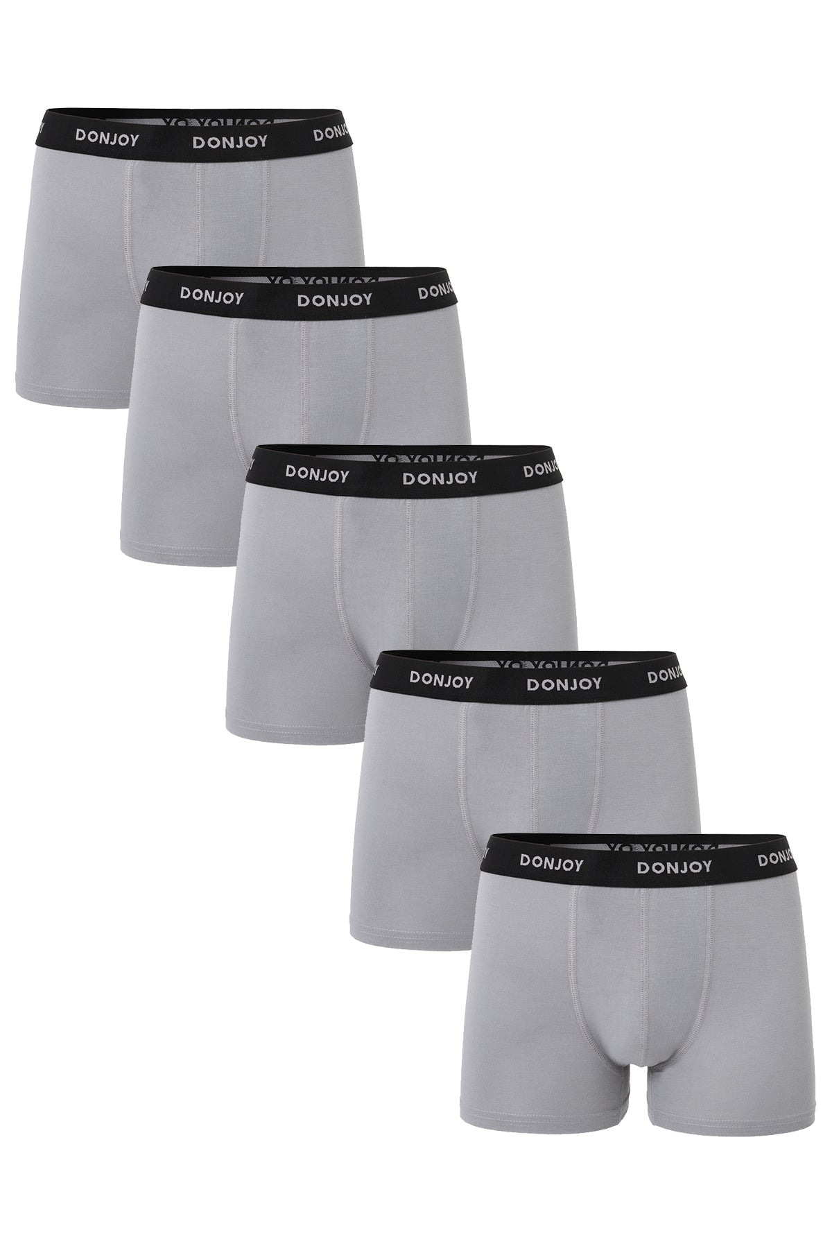 Erkek 5'li Bambu Beli Lastikli Gri Boxer
