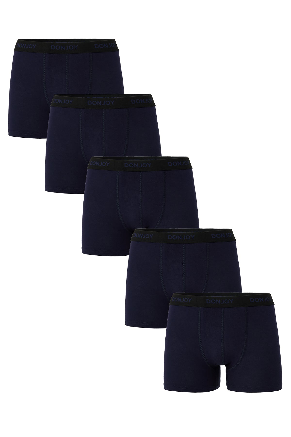 Erkek 5'li Bambu Beli Lastikli Lacivert Boxer