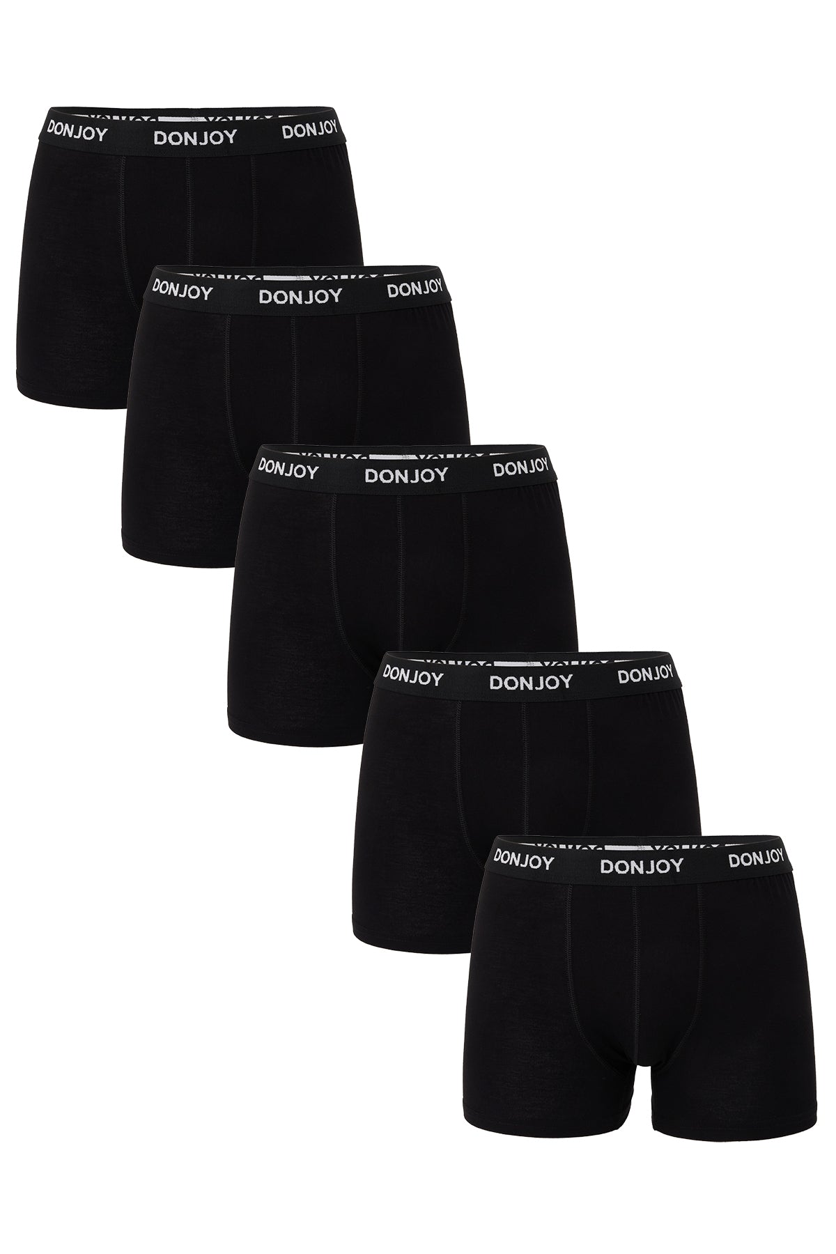 Erkek 5'li Bambu Beli Lastikli Siyah Boxer