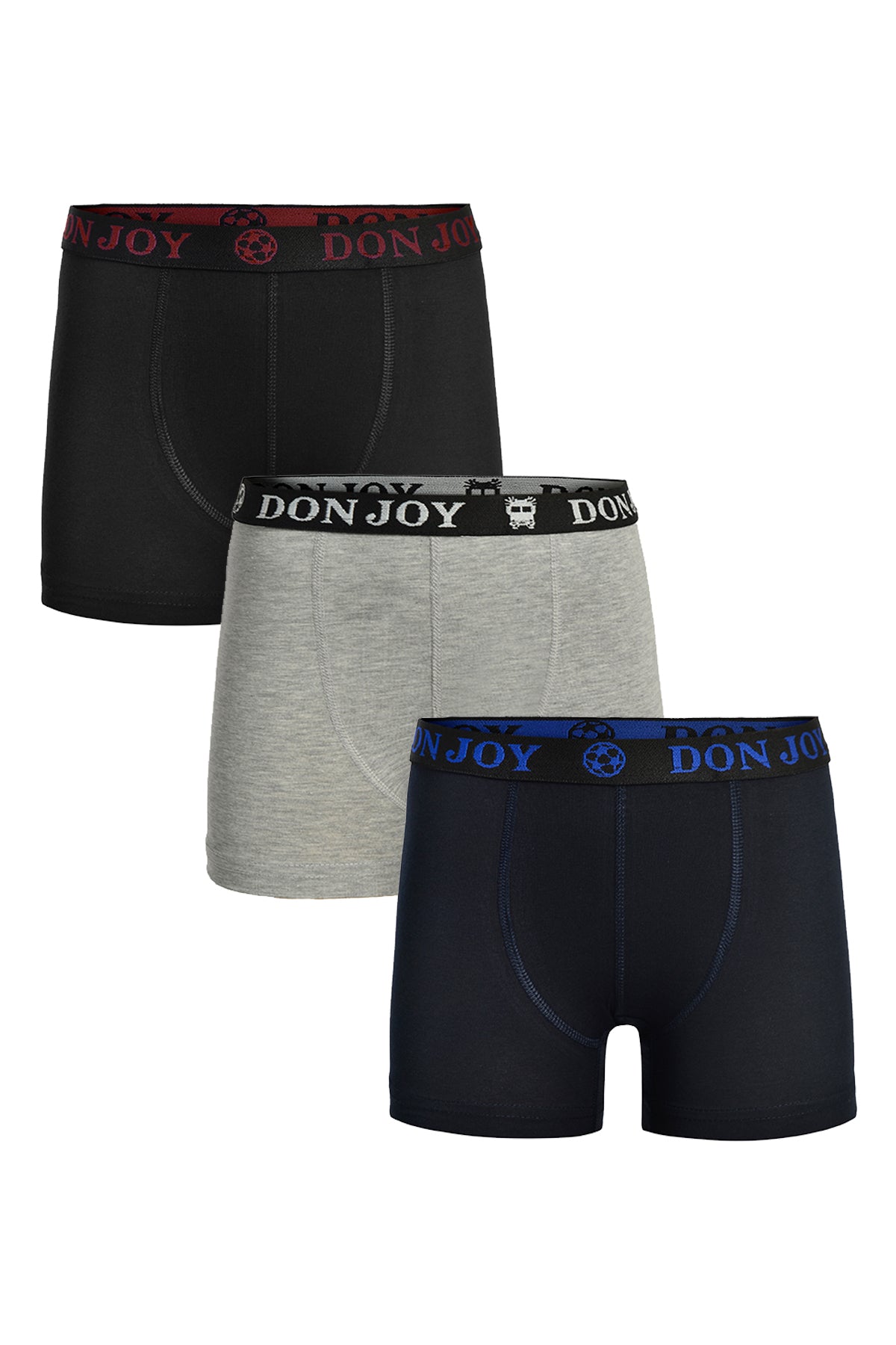 Erkek Çocuk 3'lü Penye Pamuklu Beli Lastikli Boxer