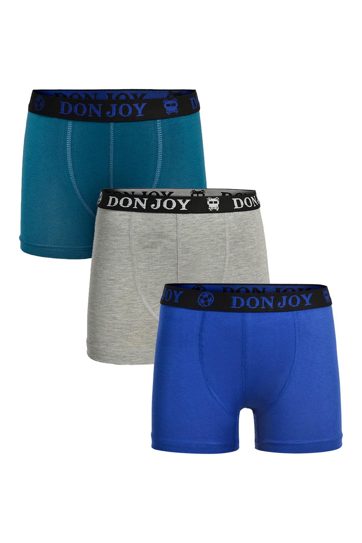 Erkek Çocuk 3'lü Penye Pamuklu Beli Lastikli Boxer