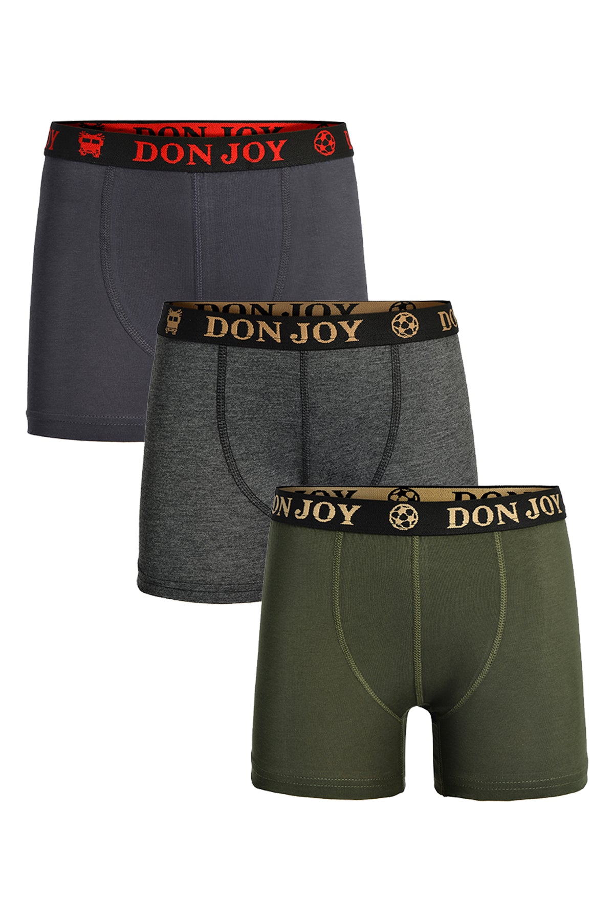 Erkek Çocuk 3'lü Penye Pamuklu Beli Lastikli Boxer