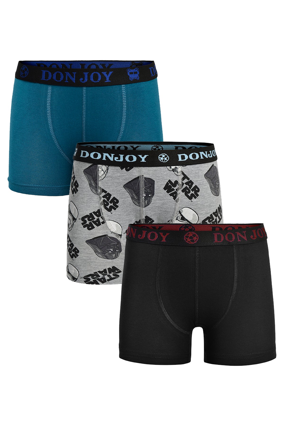 Erkek Çocuk 3'lü Penye Pamuklu Beli Lastikli Boxer