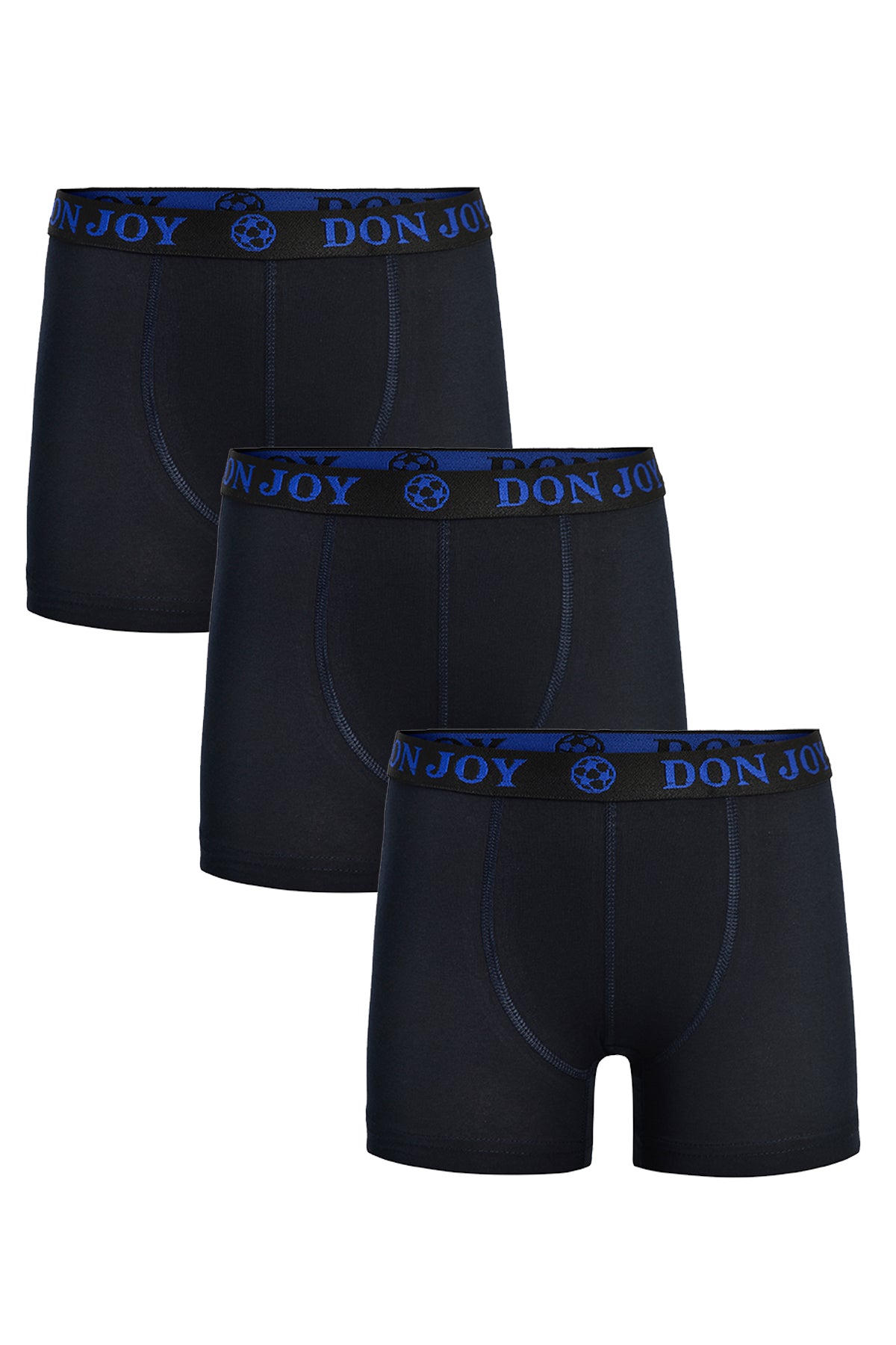 Erkek Çocuk 3'lü Penye Pamuklu Beli Lastikli Lacivert Boxer