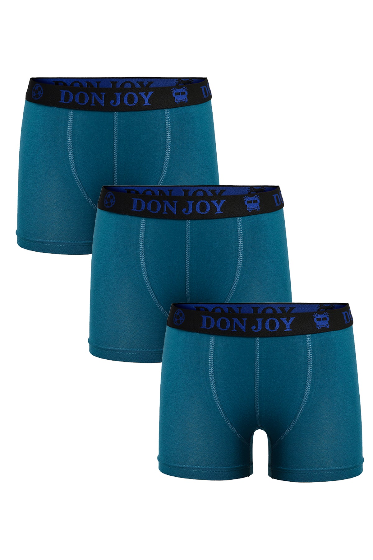 Erkek Çocuk 3'lü Penye Pamuklu Beli Lastikli Petrol Boxer