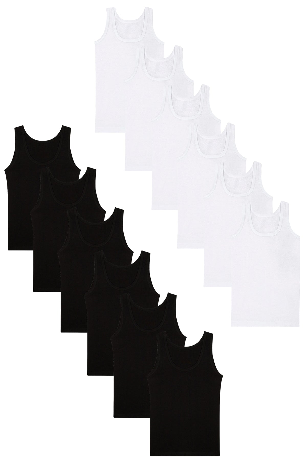 Erkek Karışık Renk 12'li Pamuklu Penye Atlet