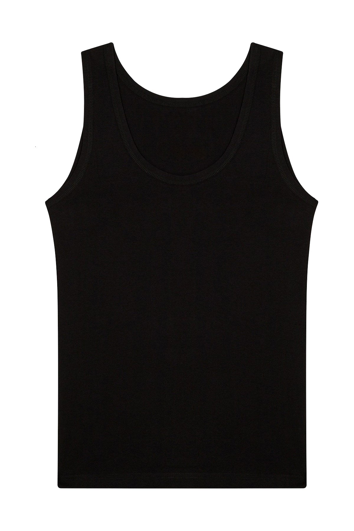 Erkek Siyah 12'li Pamuklu Penye Atlet